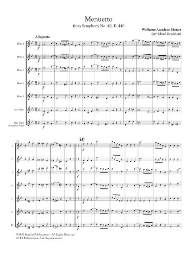 Menuetto from Symphony No. 40 Page 1