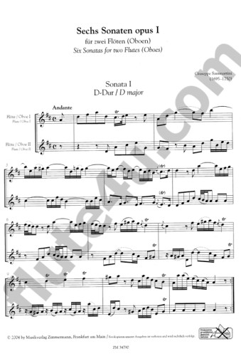 Sammartini, G :: Sechs Sonaten op. 1 [Six Sonatas op. 1]