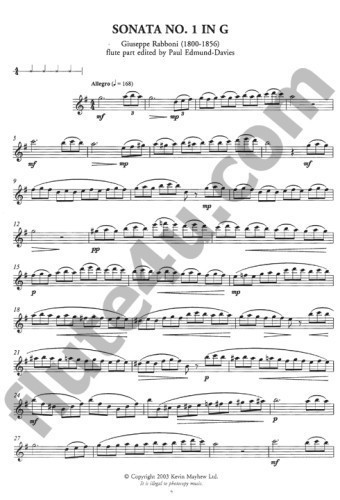 Rabboni, G :: Sonatas for Flute and Piano: Book 1 (1-12)