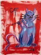 Painting - Madame Kitty with Flute
