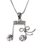 Jeweled Eighth Note & Ribbon Necklace and Charm