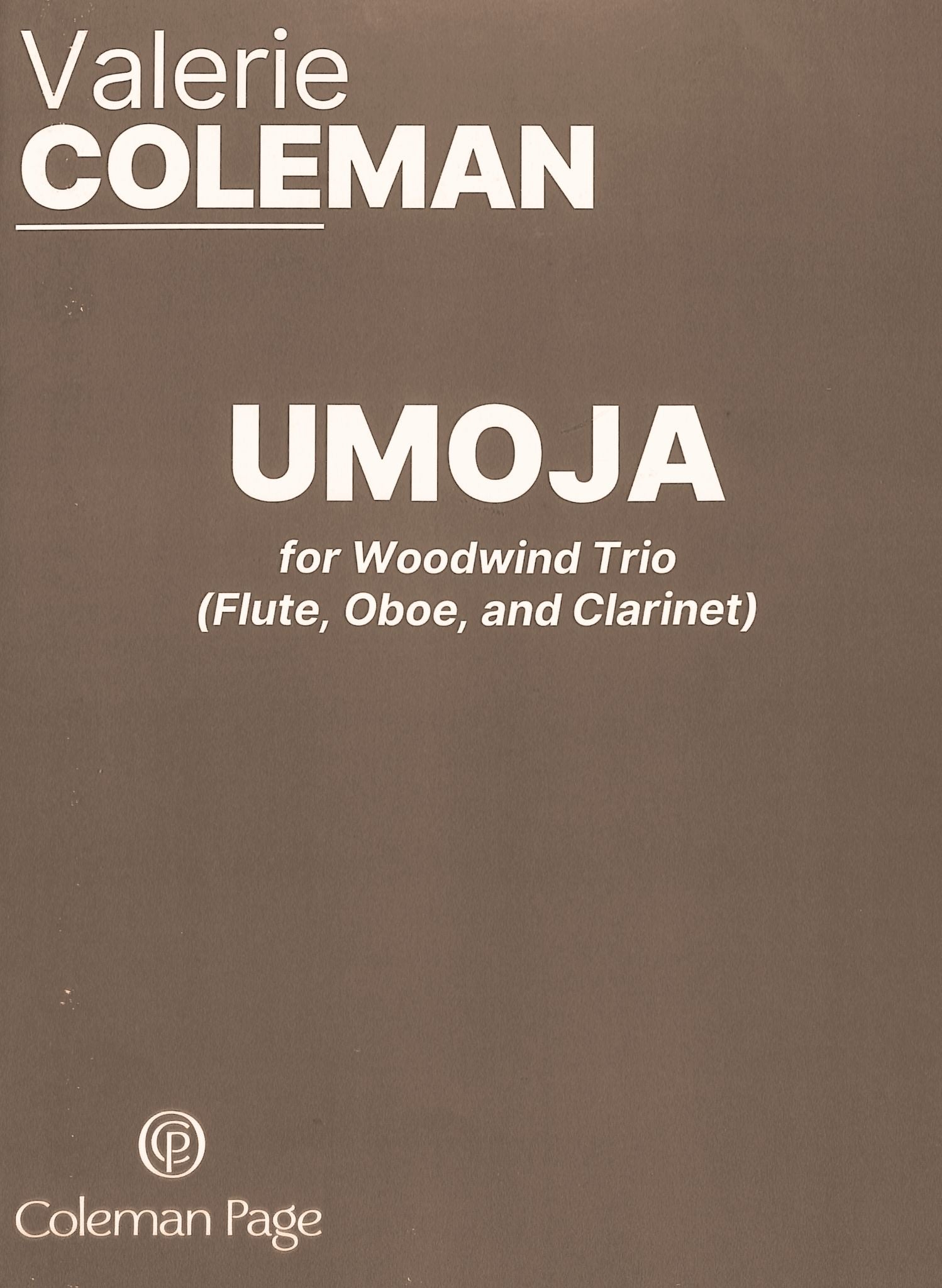 Coleman, V :: Umoja (for flute, oboe, and clarinet)