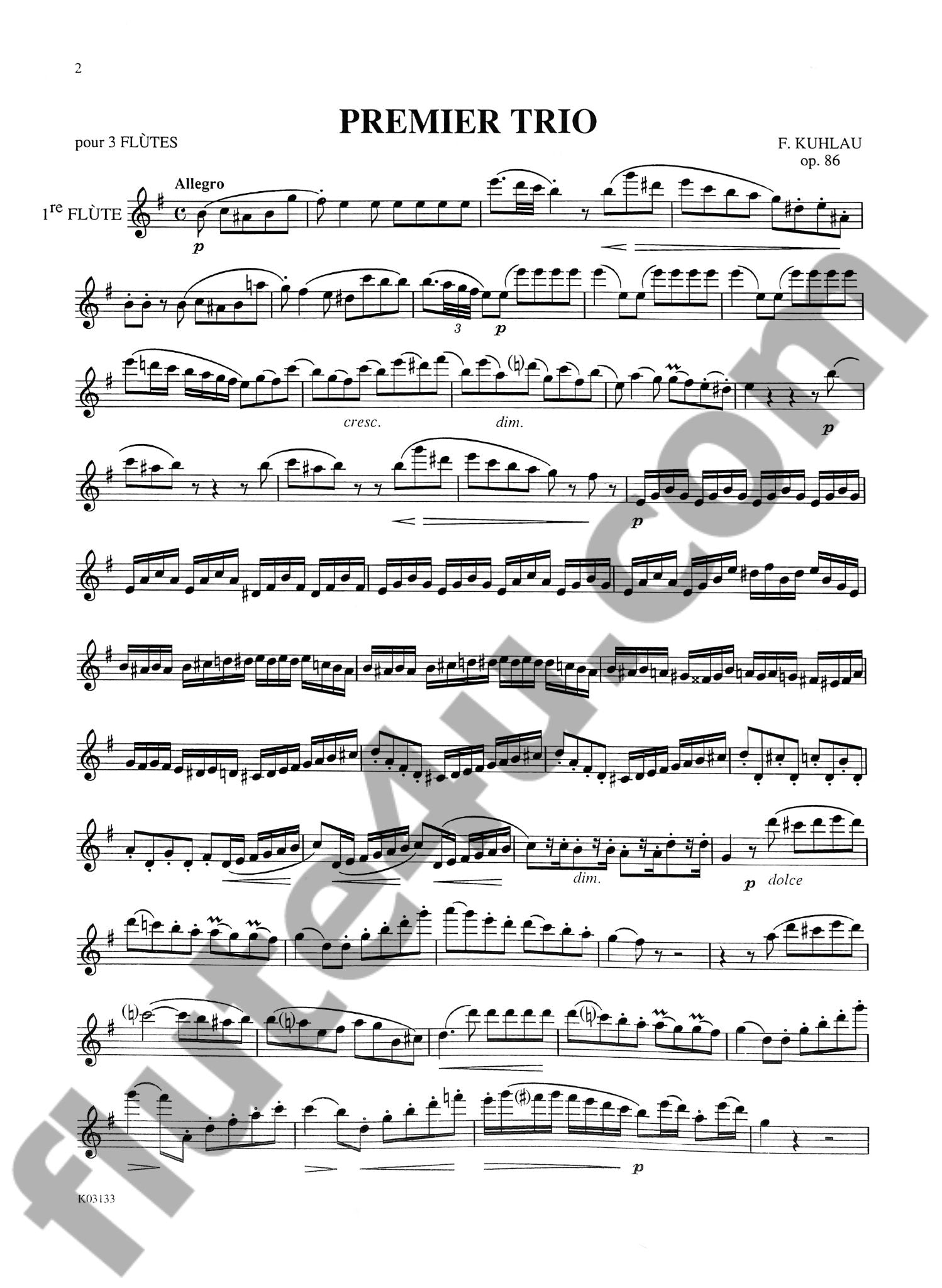 Kuhlau, F :: Three Grand Trios op. 86 Volume I (E minor)