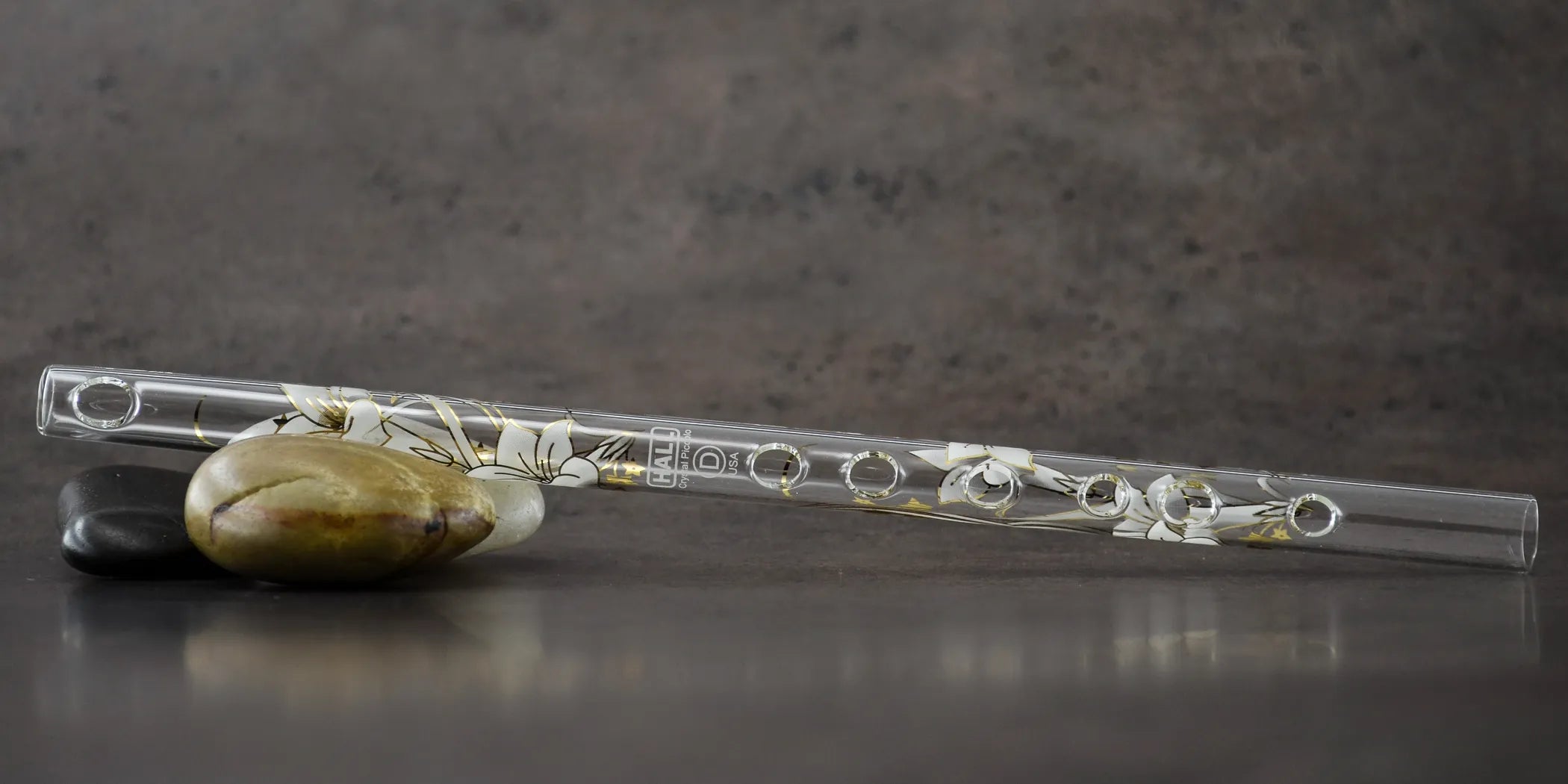 White Lily Hall Crystal Flute