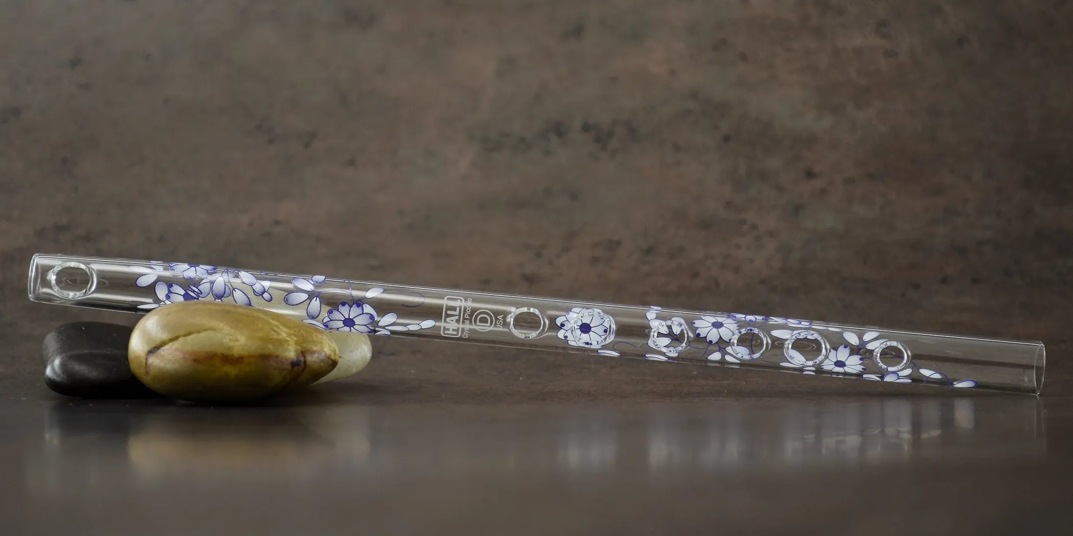 Blue Delft Hall Crystal Flute