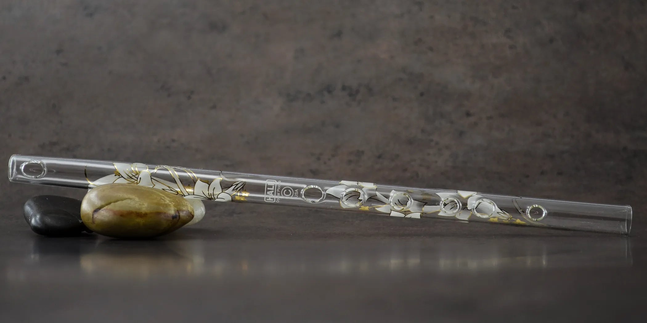 White Lily Hall Crystal Flute