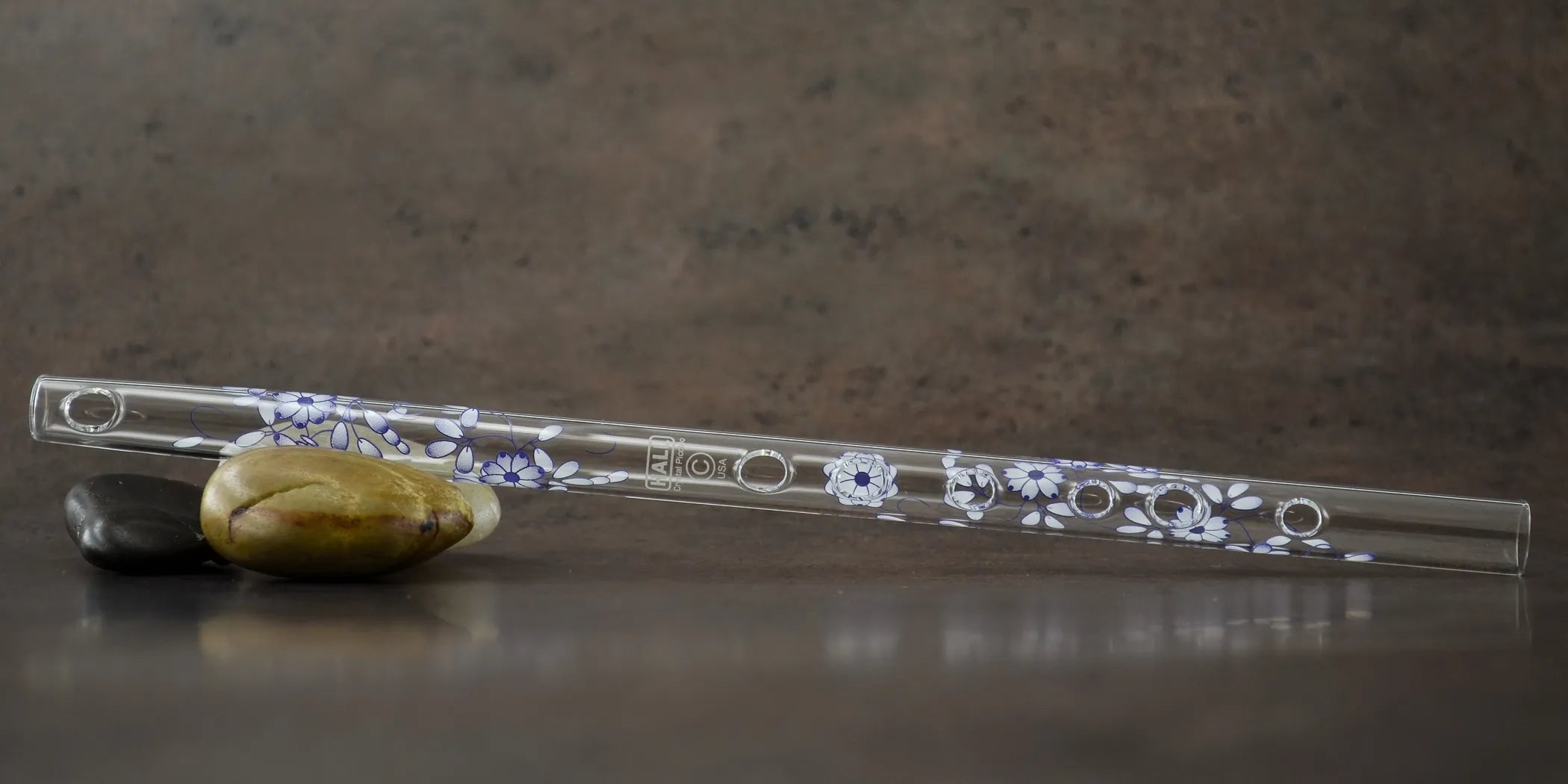 Blue Delft Hall Crystal Flute