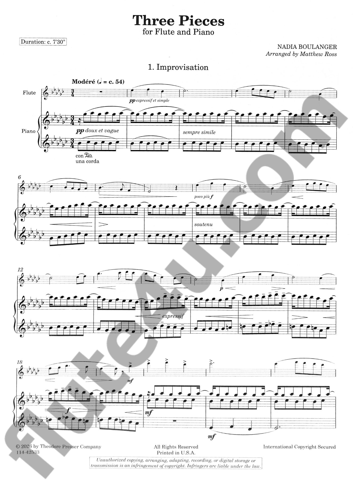 Boulanger, N :: Three Pieces