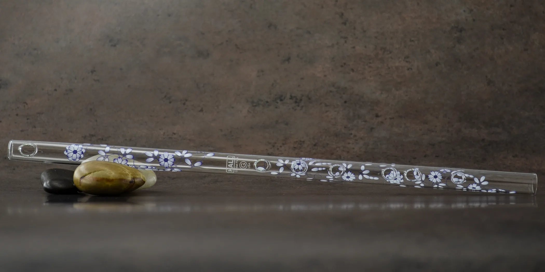 Blue Delft Hall Crystal Flute