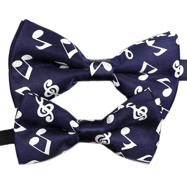 Bow Tie - Navy with White Music Notes