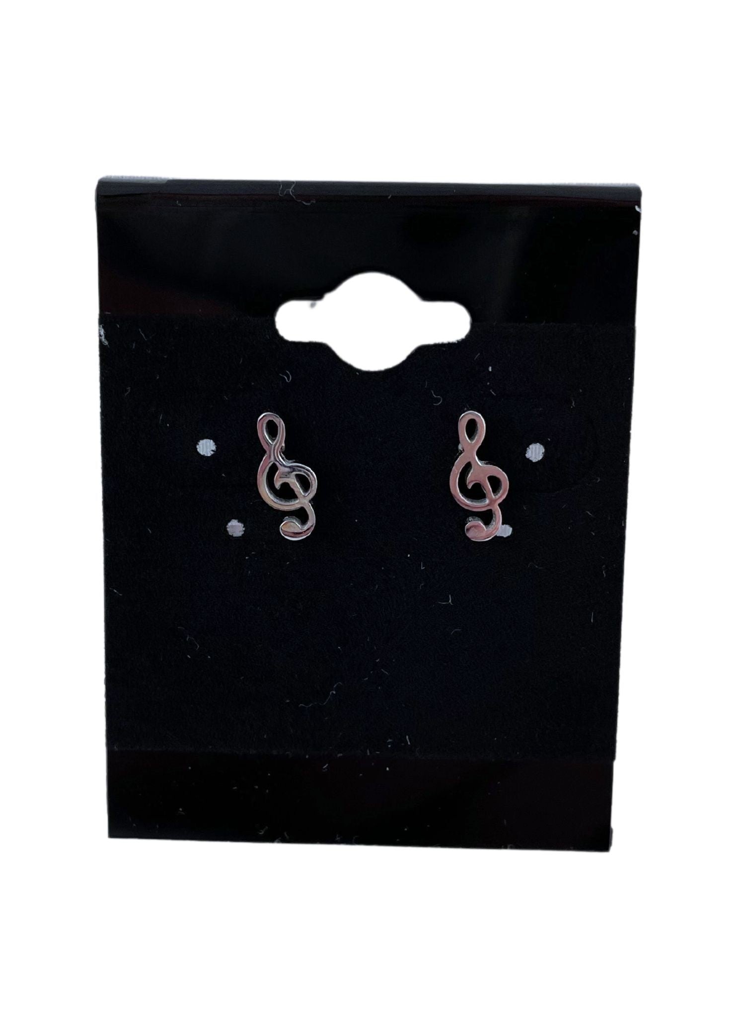 Earrings - Silver Treble Clef Studs