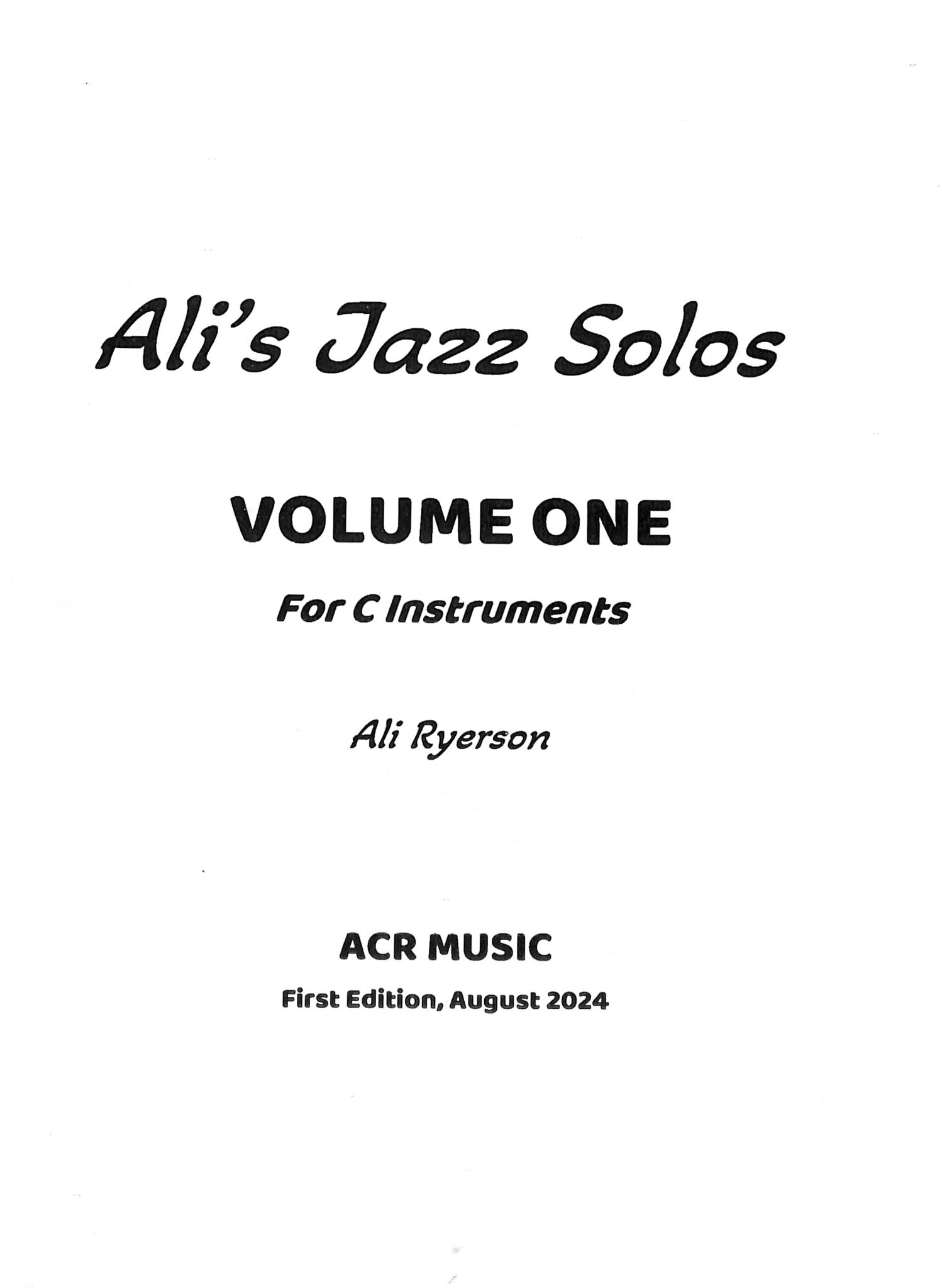 Ryerson, A :: Ali's Jazz Solos, Vol. 1