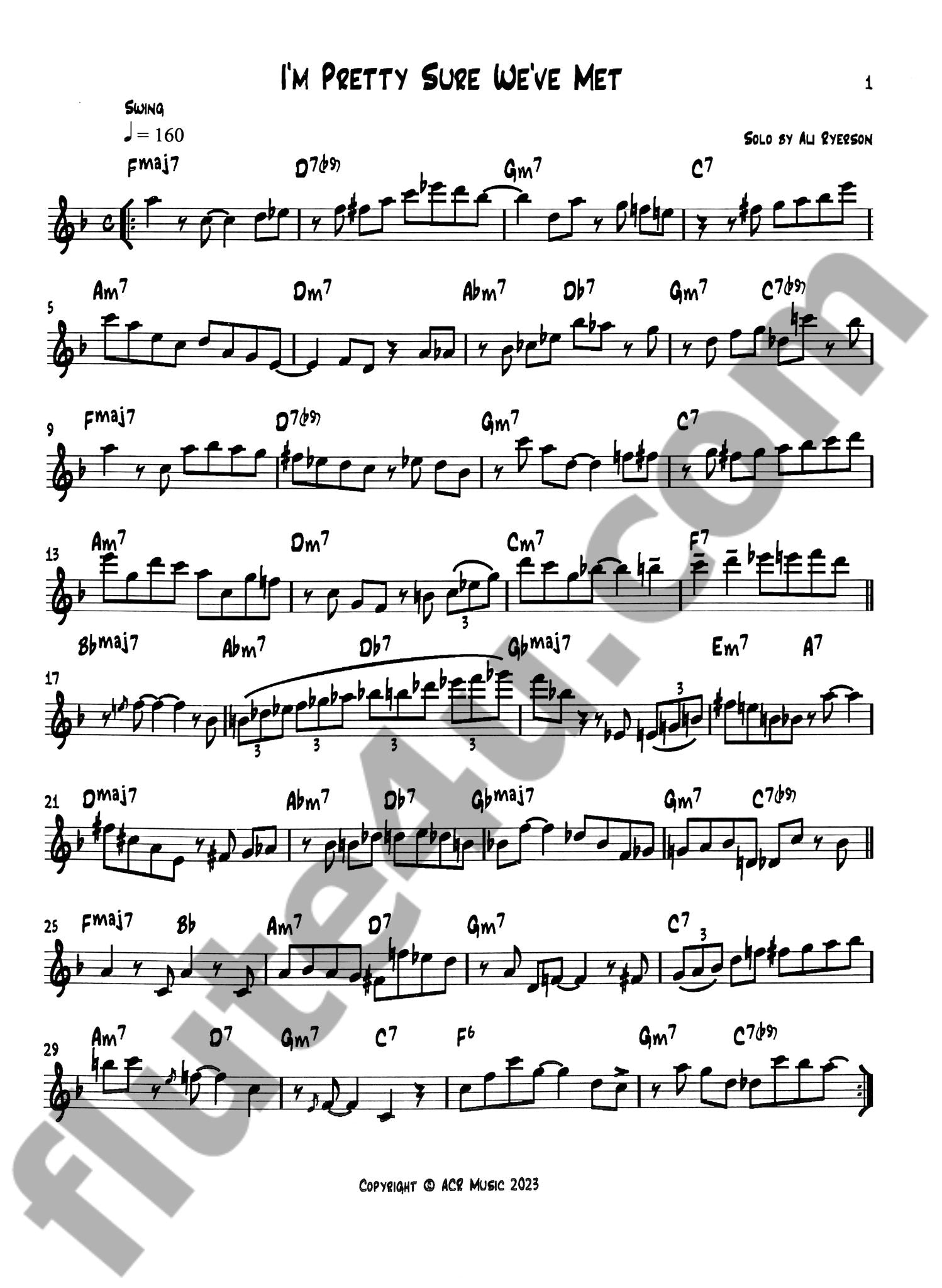 Ryerson, A :: Ali's Jazz Solos, Vol. 1