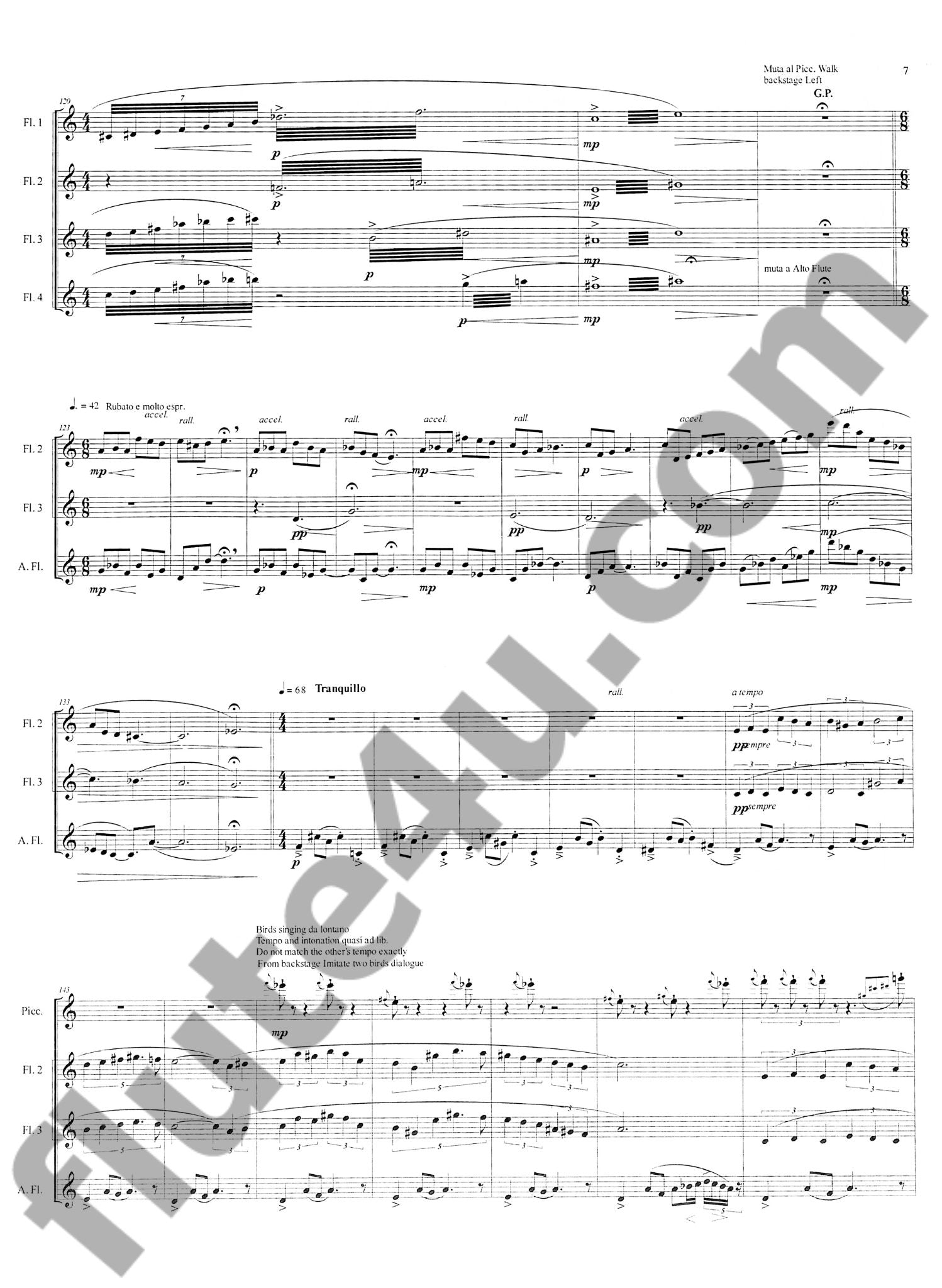 del Aguila, M :: Submerged (flute quartet)