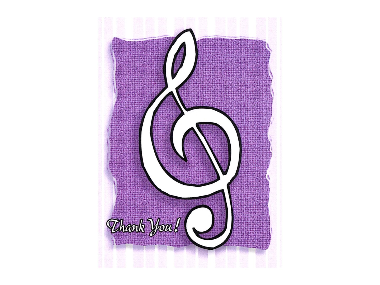 Note Cards - Purple Treble Clef Thank You