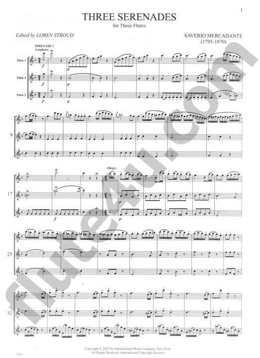 Mercadante, S :: Three Serenades