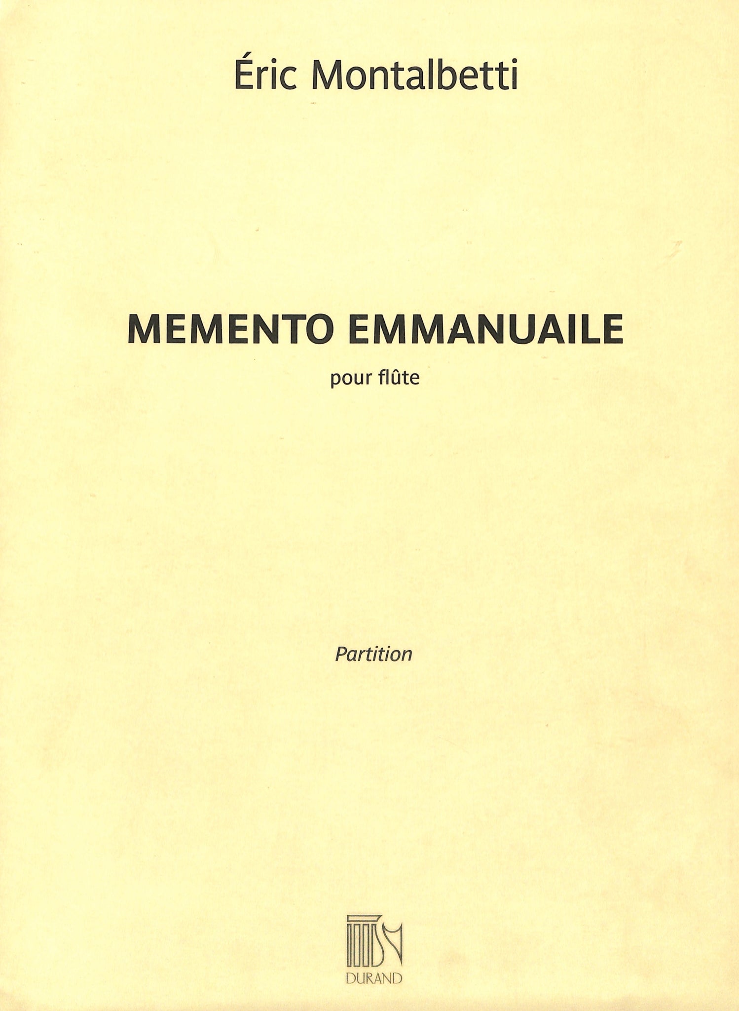 Montalbetti, E :: Memento Emmanuaile
