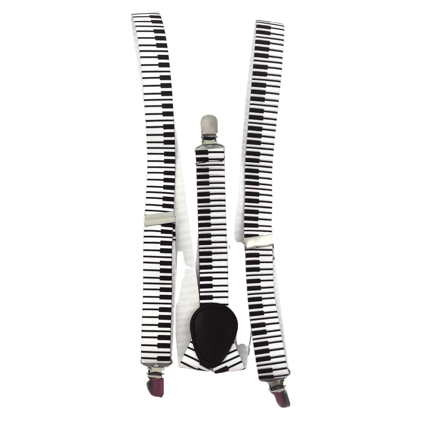 Suspenders - White with Piano