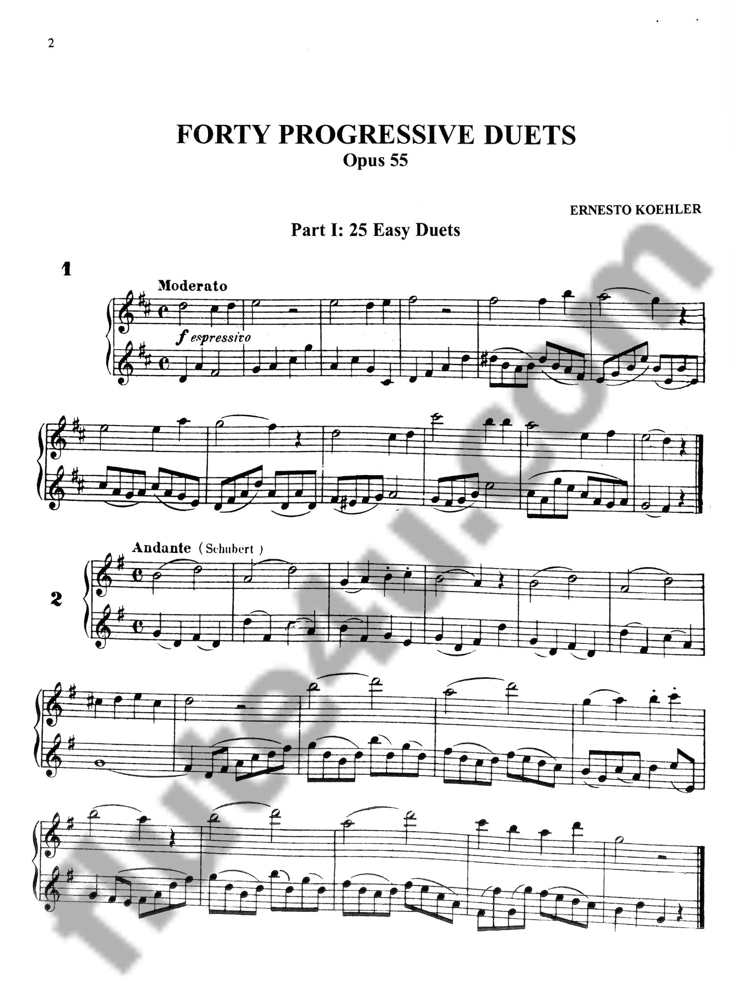 Koehler, E :: Forty Progressive Duets Opus 55