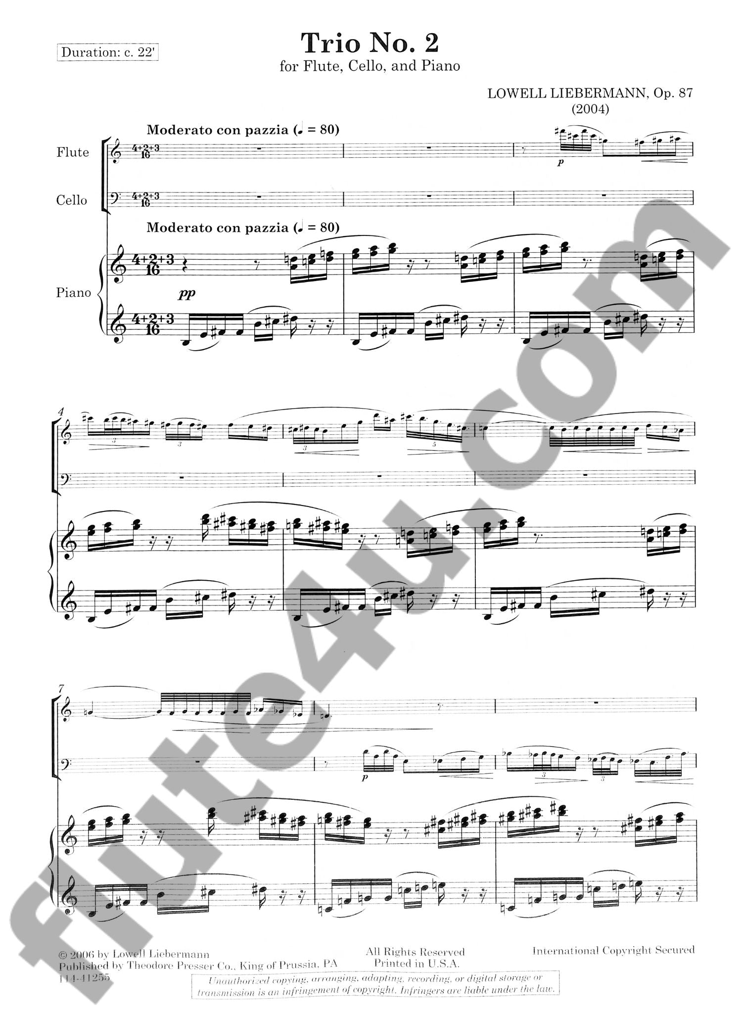 Liebermann, L :: Trio No. 2 op. 87