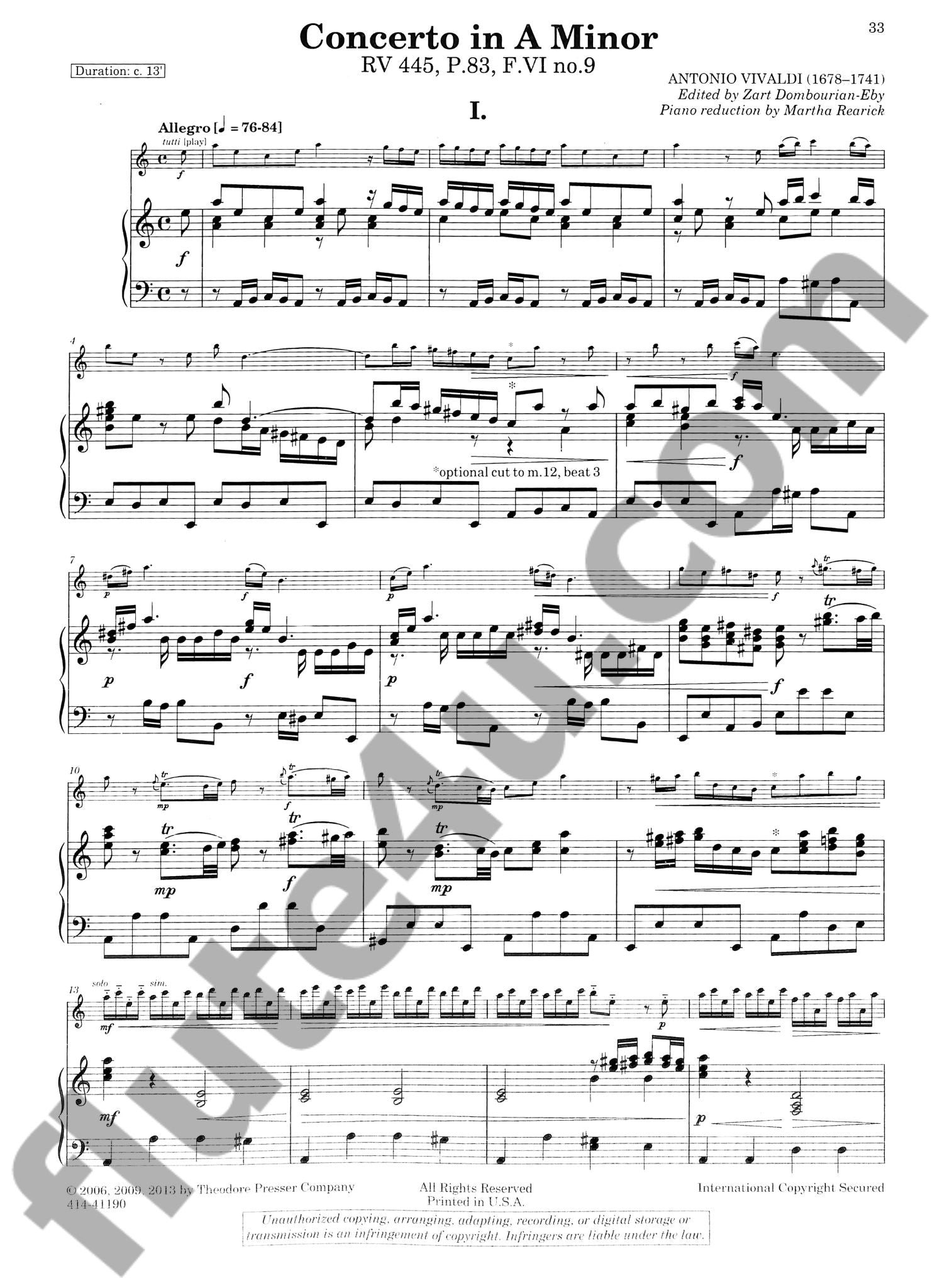 Vivaldi, A :: Three Concertos for Piccolo