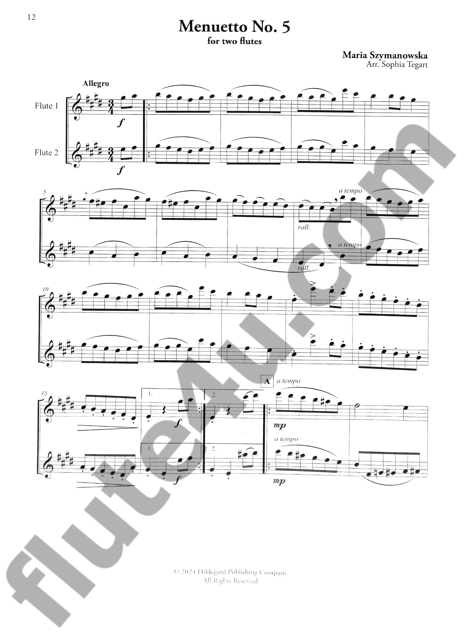 Szymanowska, M :: Six Menuettos