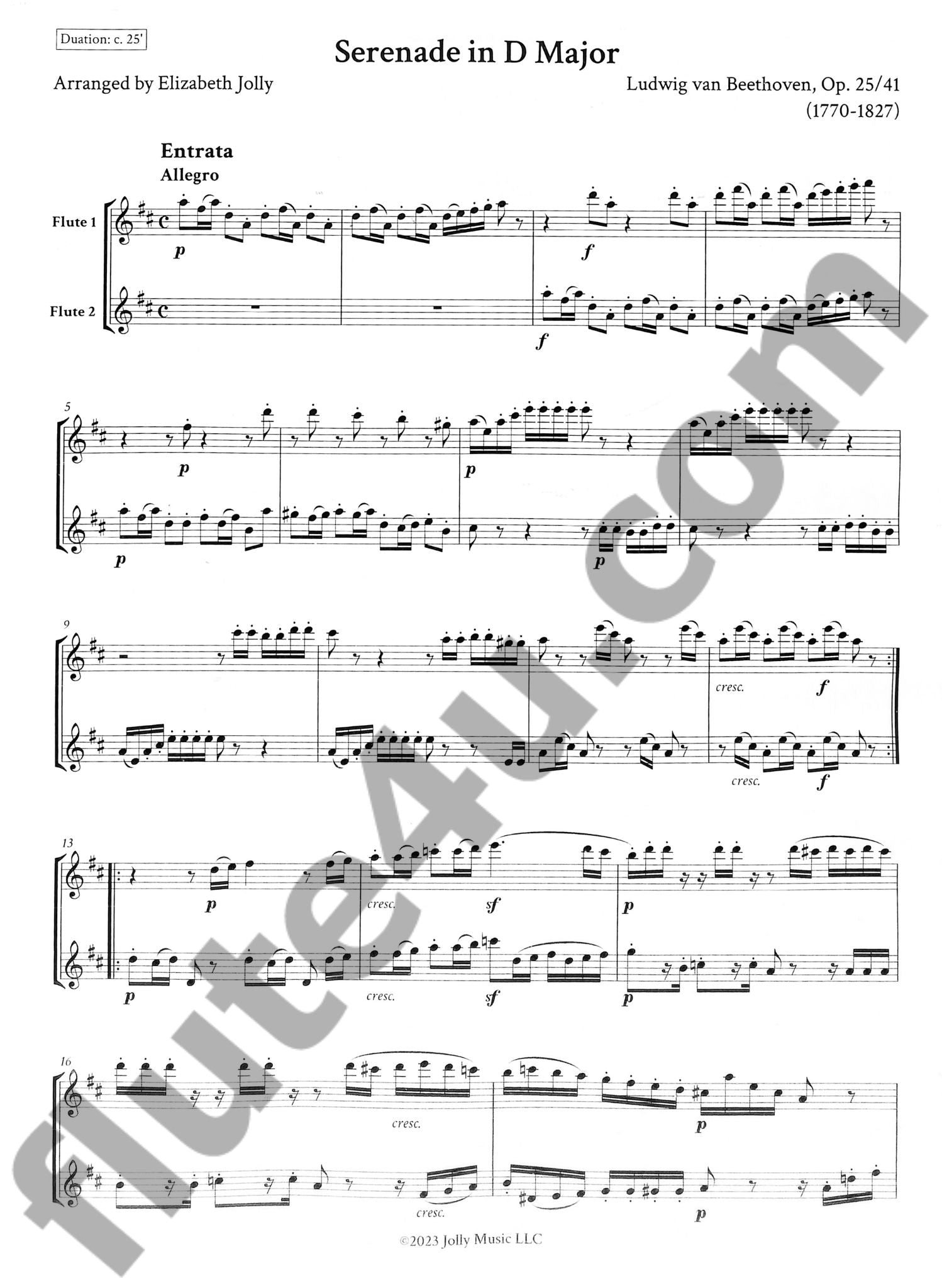 Beethoven, L :: Serenade in D Major, Op. 25