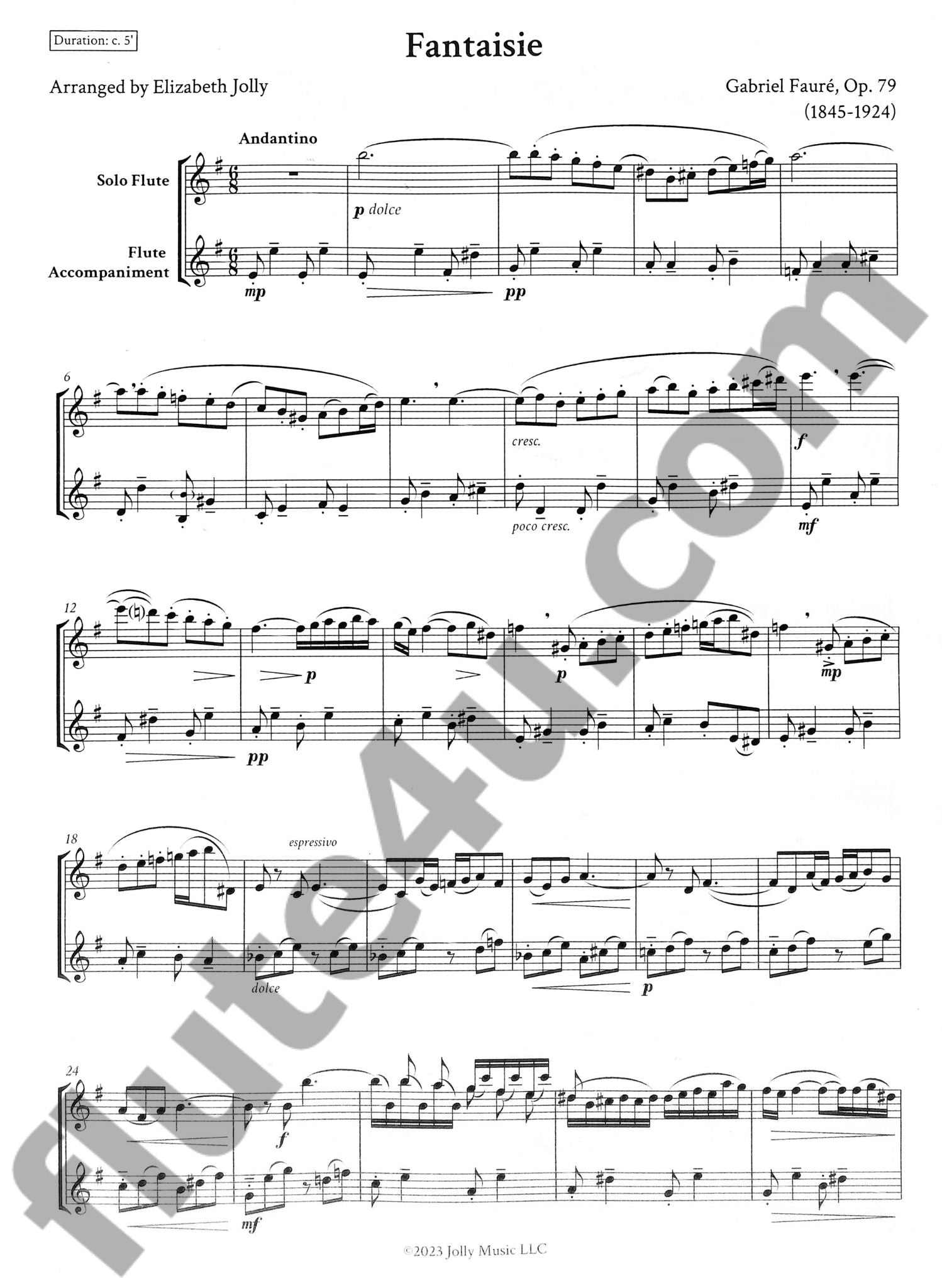 Faure, G :: Fantaisie, Op. 79