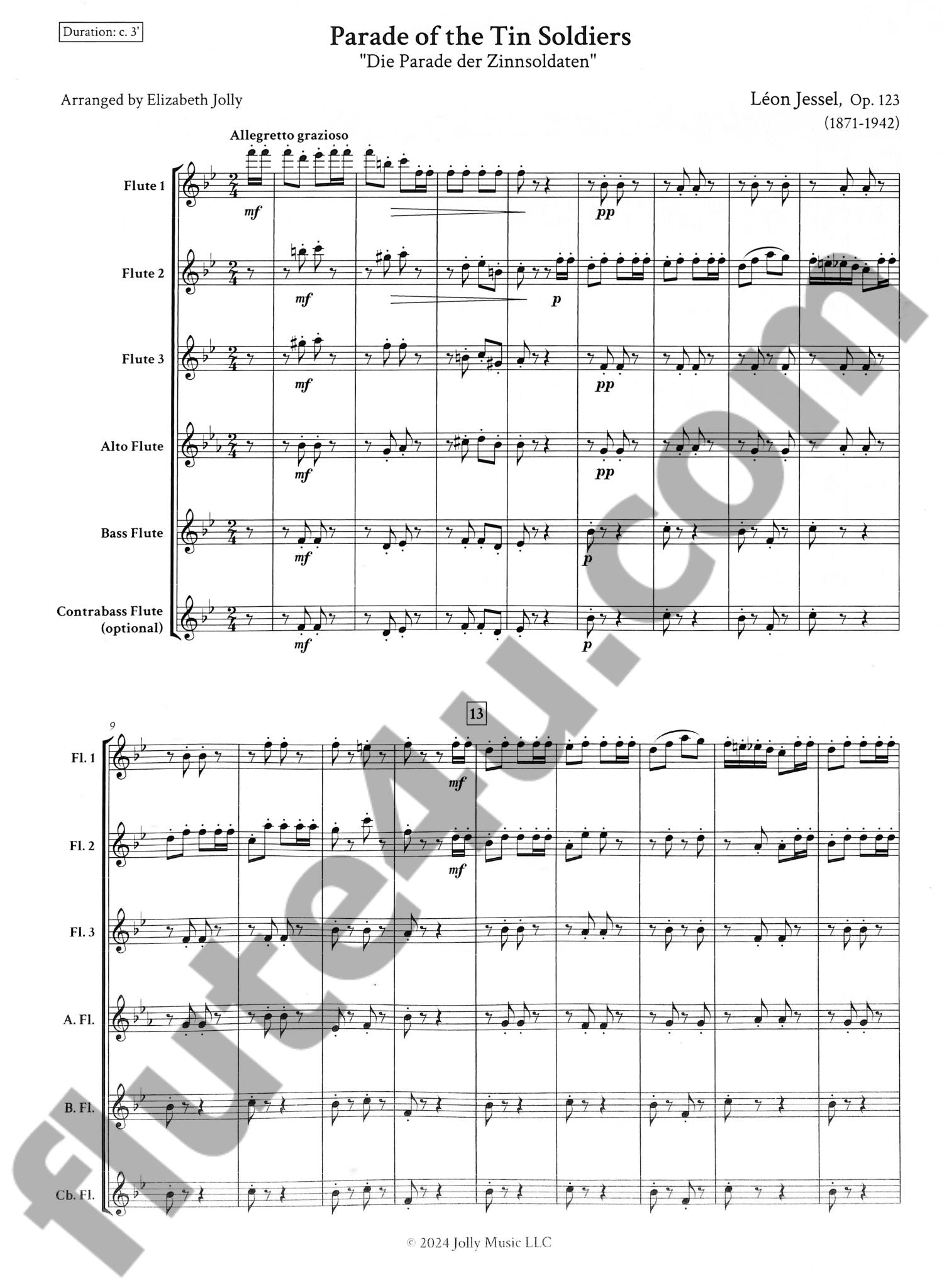 Jessel, L :: Parade of the Tin Soldiers, Op. 123 (flute choir)