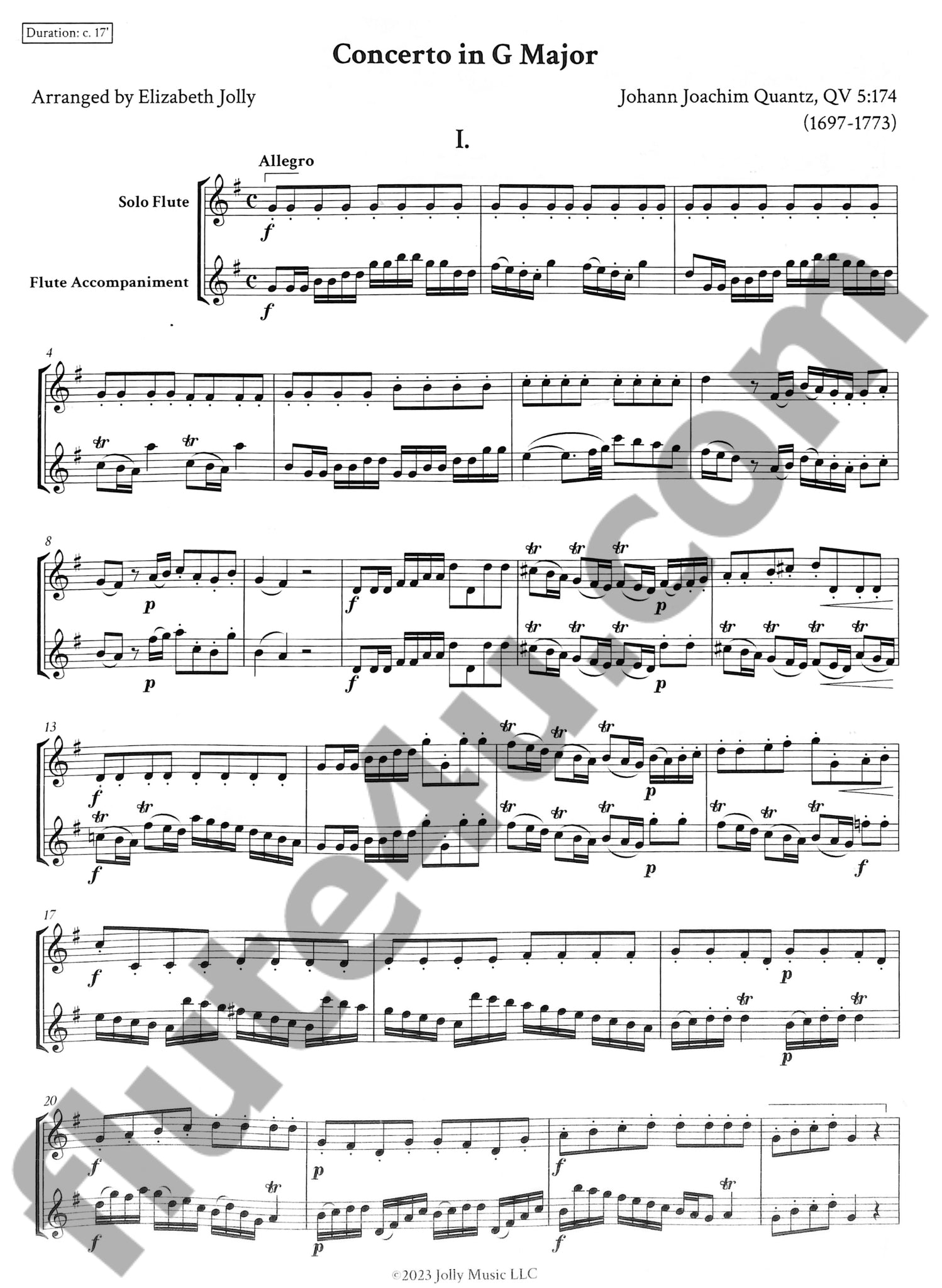 Quantz, JJ :: Concerto in G Major, QV 5:174