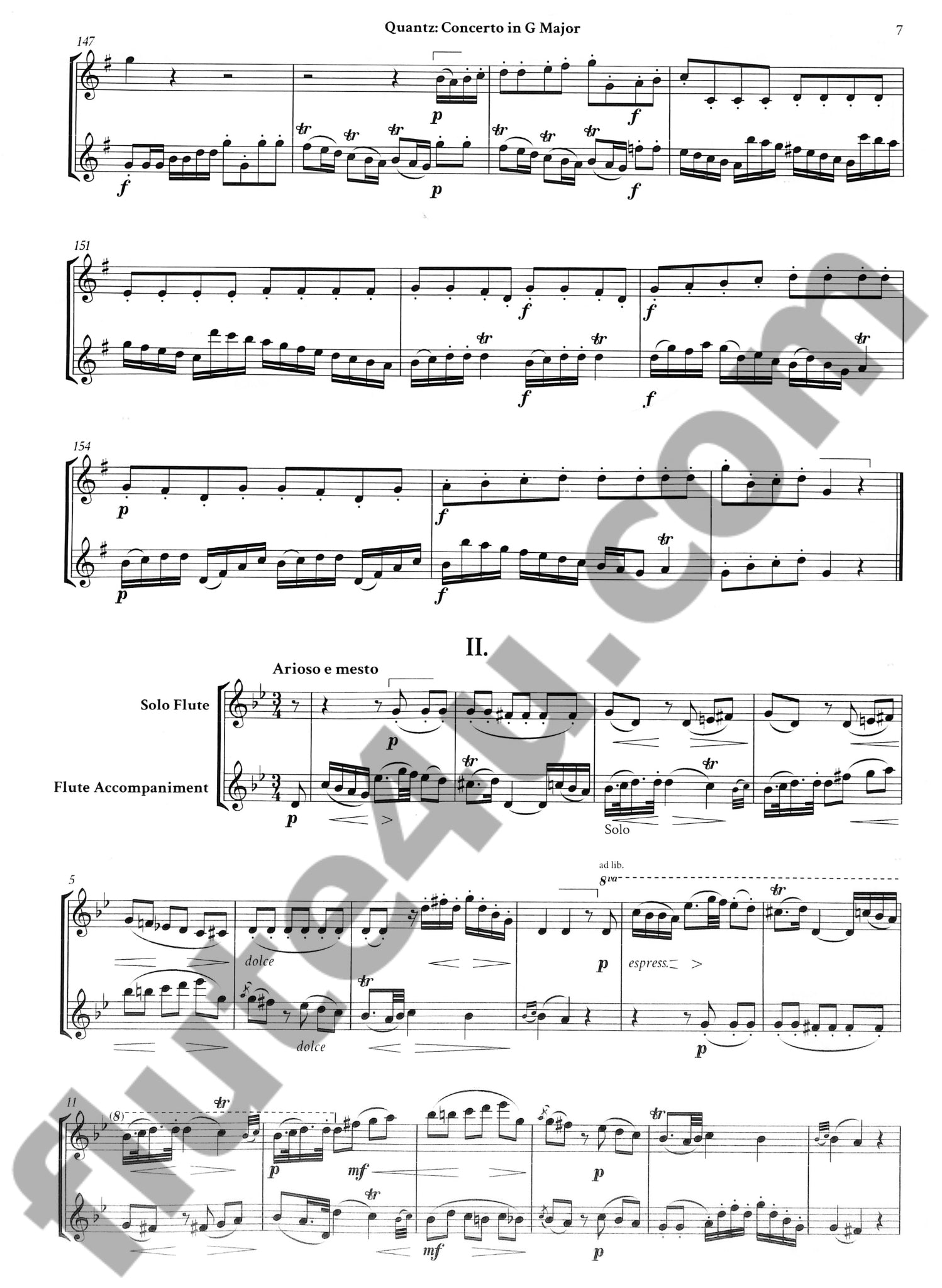 Quantz, JJ :: Concerto in G Major, QV 5:174