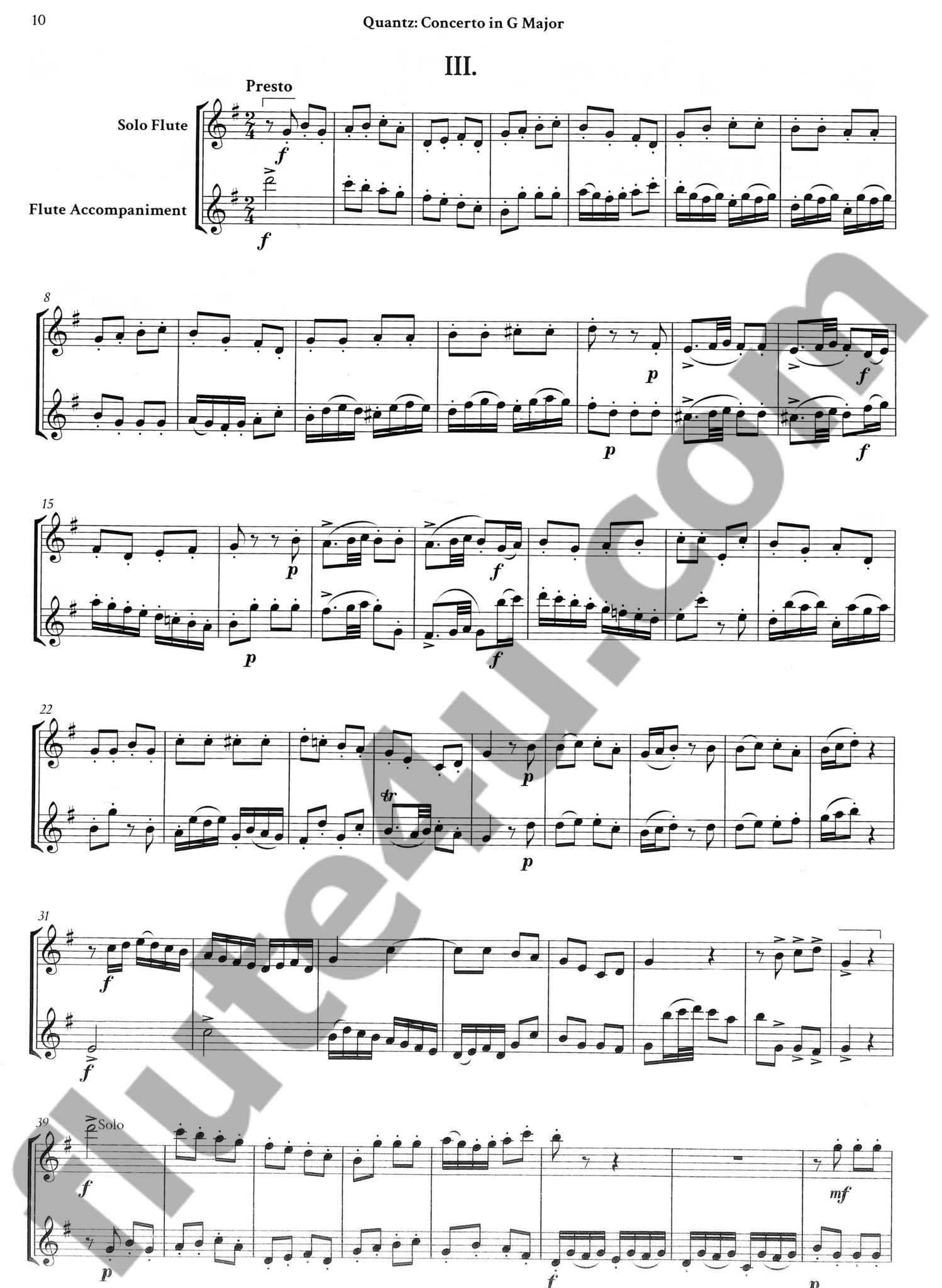Quantz, JJ :: Concerto in G Major, QV 5:174