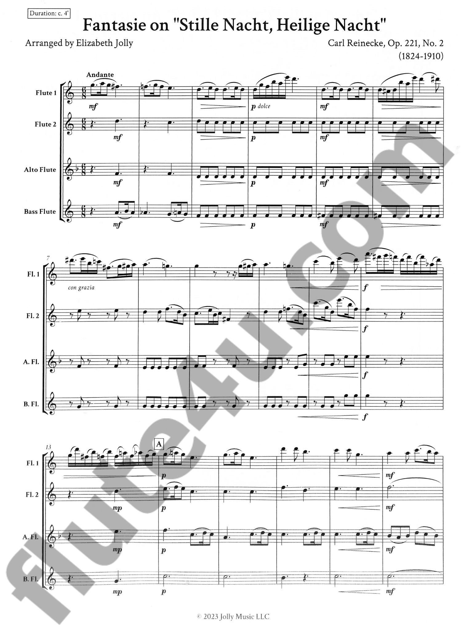 Reinecke, C :: Fantasie on 'Stille Nacht, Heilige Nacht', Op. 221, No. 2