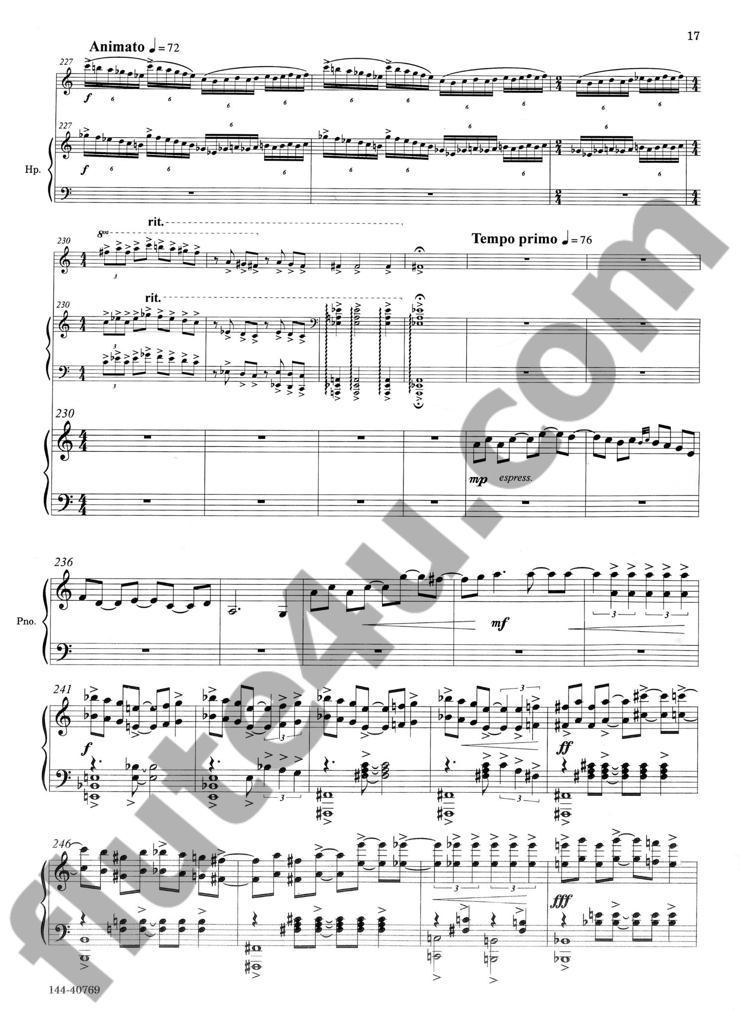 Zyman, S :: Concerto for Flute, Harp, and Orchestra (Piano Reduction)