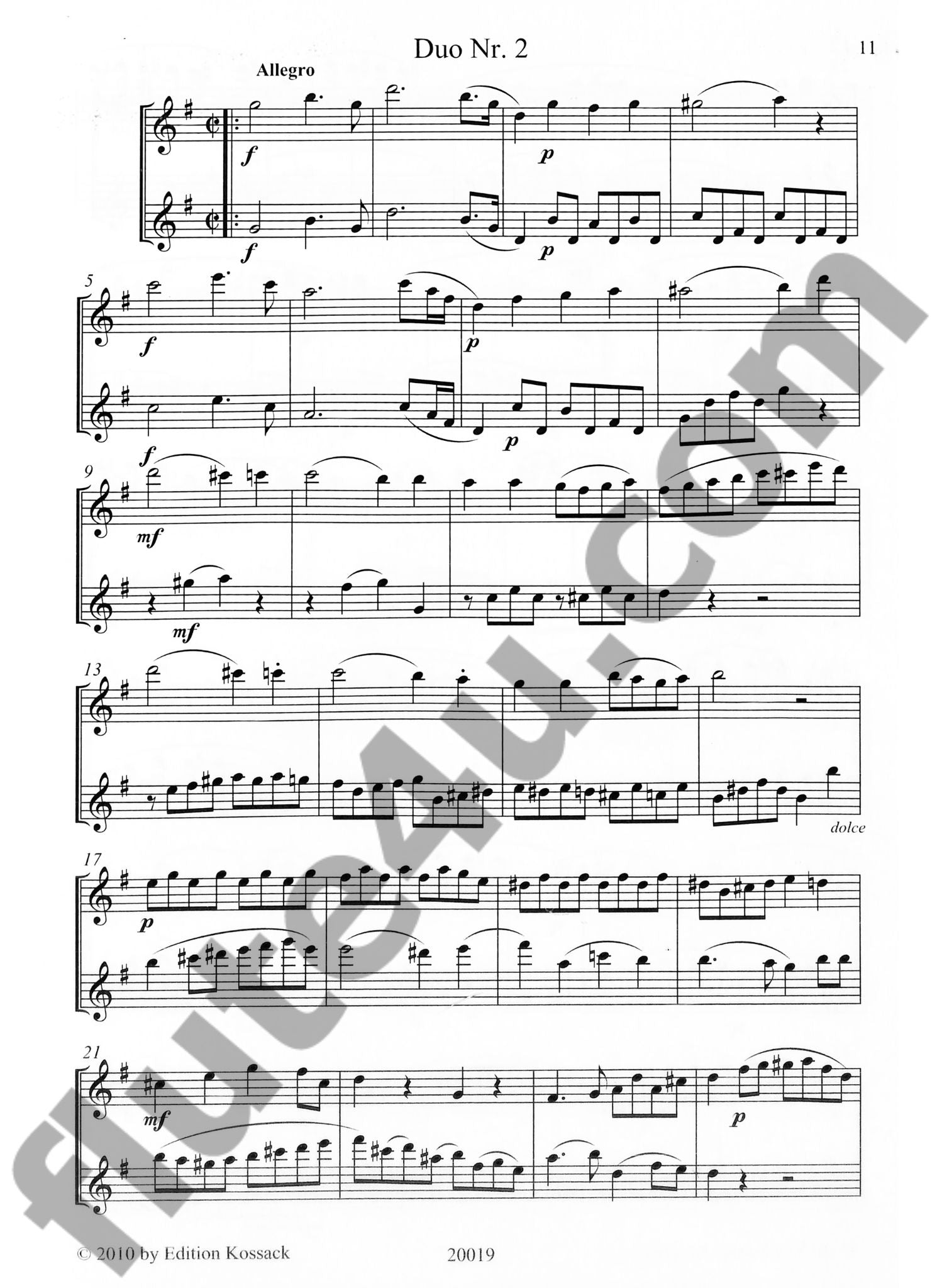 Jensen, NP :: 6 leichte brillante Flotenduos [6 easy brilliant flute duos] Op. 16, Band 1