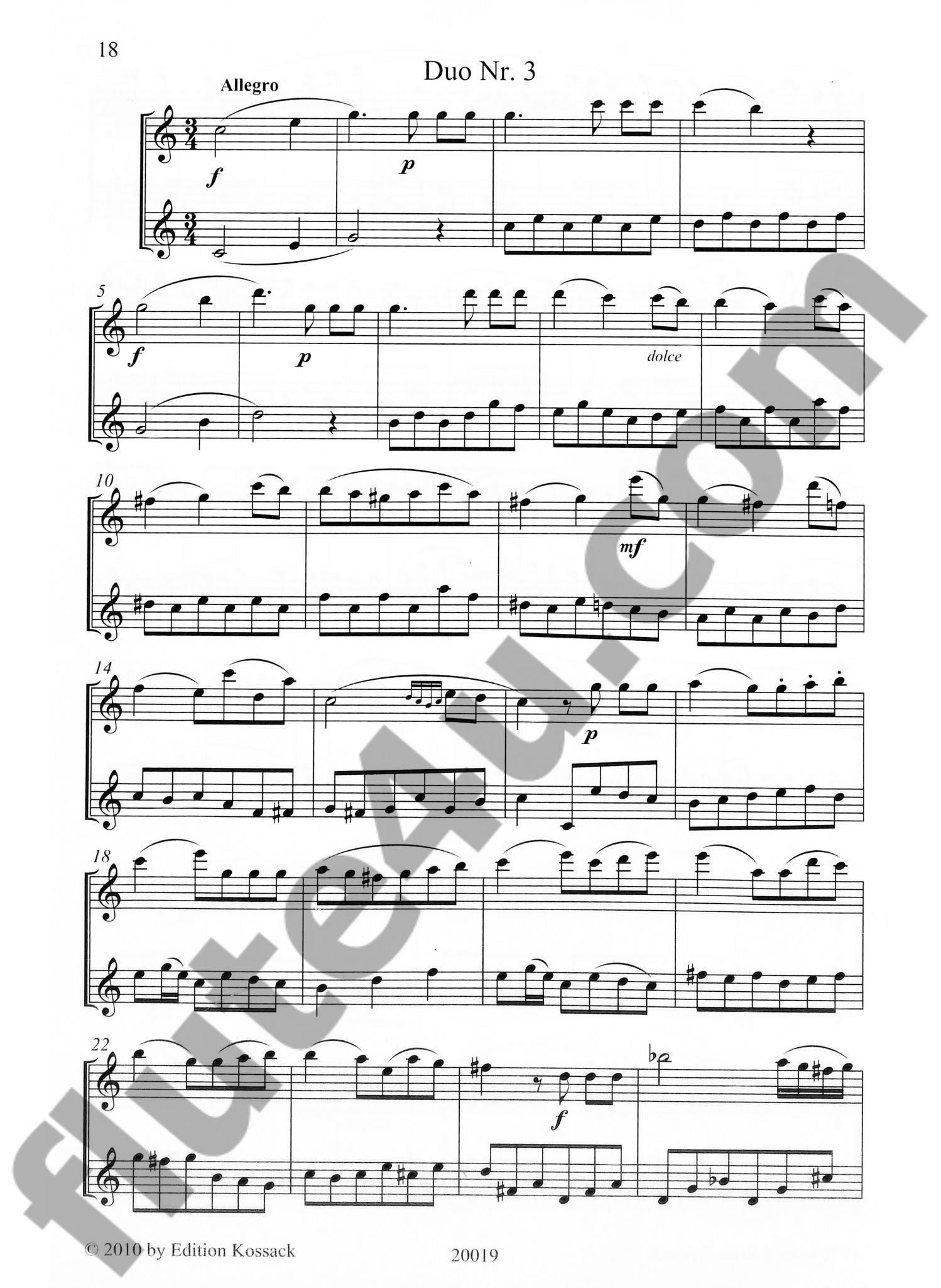 Jensen, NP :: 6 leichte brillante Flotenduos [6 easy brilliant flute duos] Op. 16, Band 1