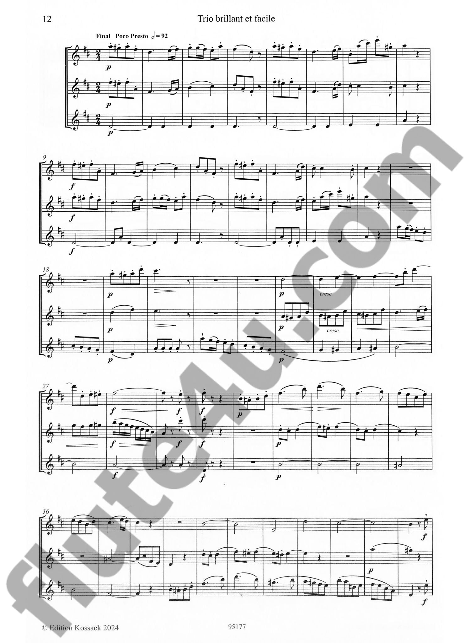 Walckiers, E :: Trio brillant et facile [Brilliant and easy trio] Op. 3