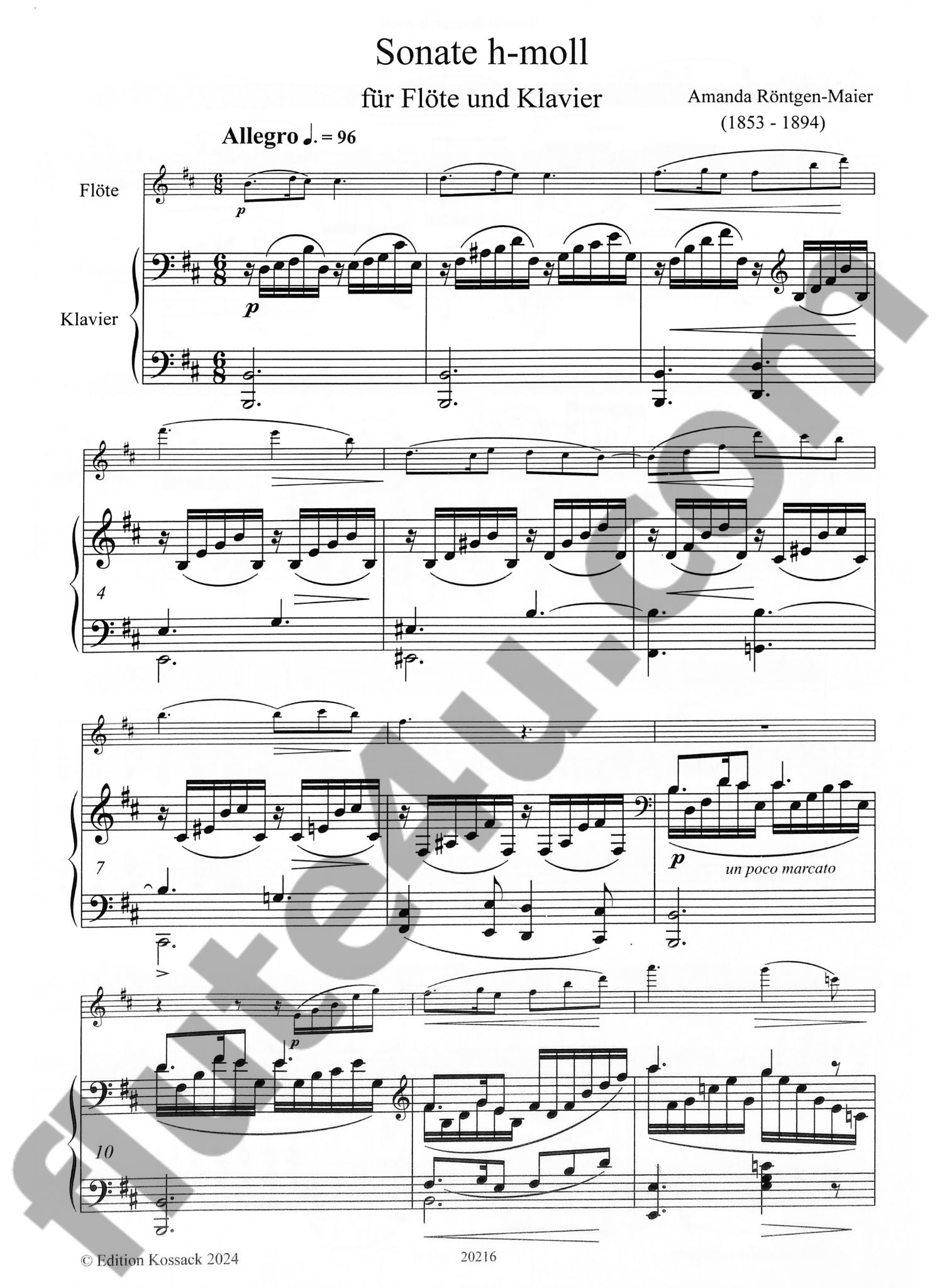 Rontgen-Maier, A :: Sonate h-moll [Sonata in B minor]