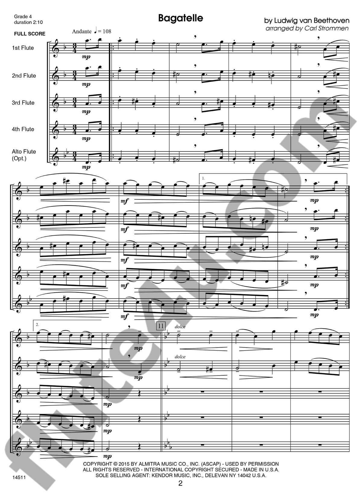 Various :: Classics For Flute Quartet - 3rd Flute