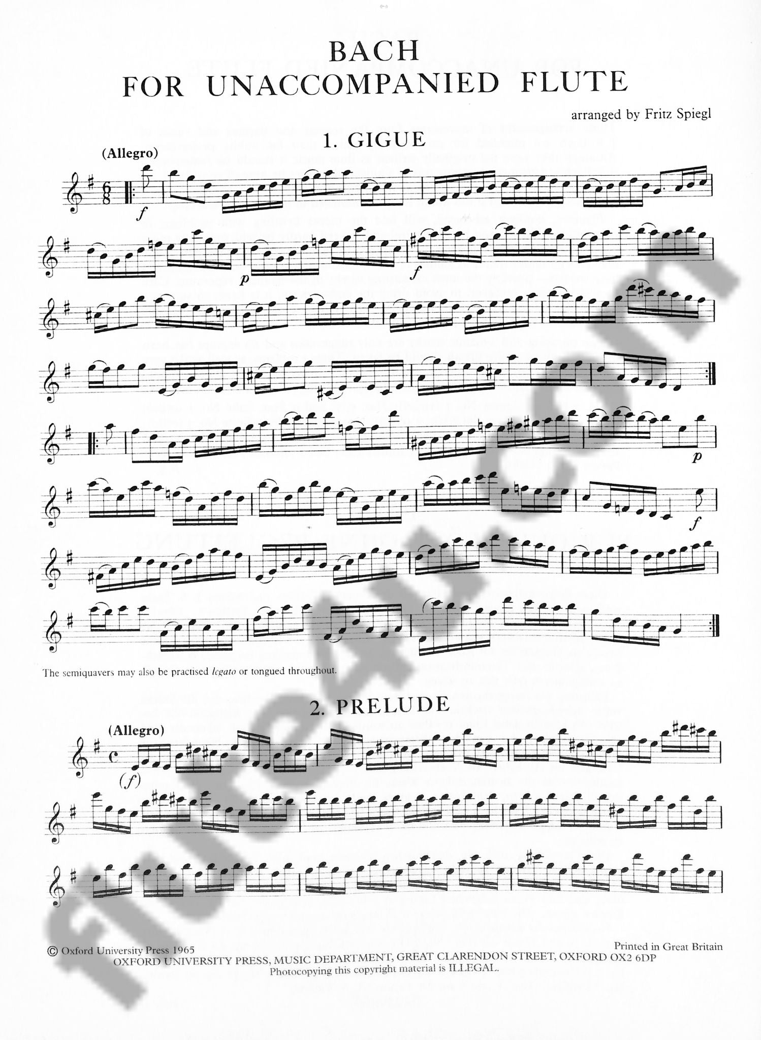 Bach, JS :: Bach for unaccompanied flute