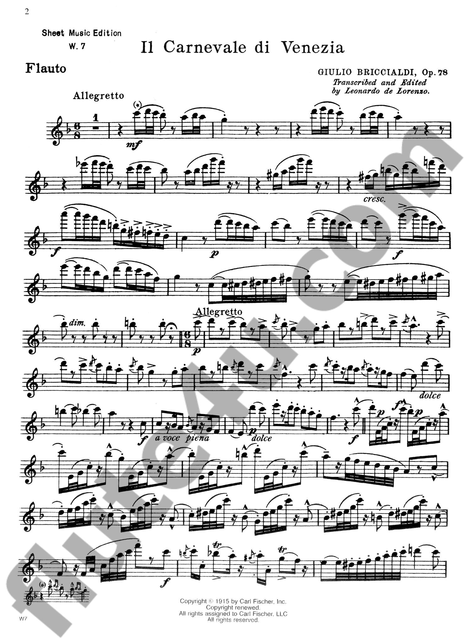 Briccialdi, G :: Il Carnevale di Venezia, op. 78 [The Carnival of Venice, op. 78]