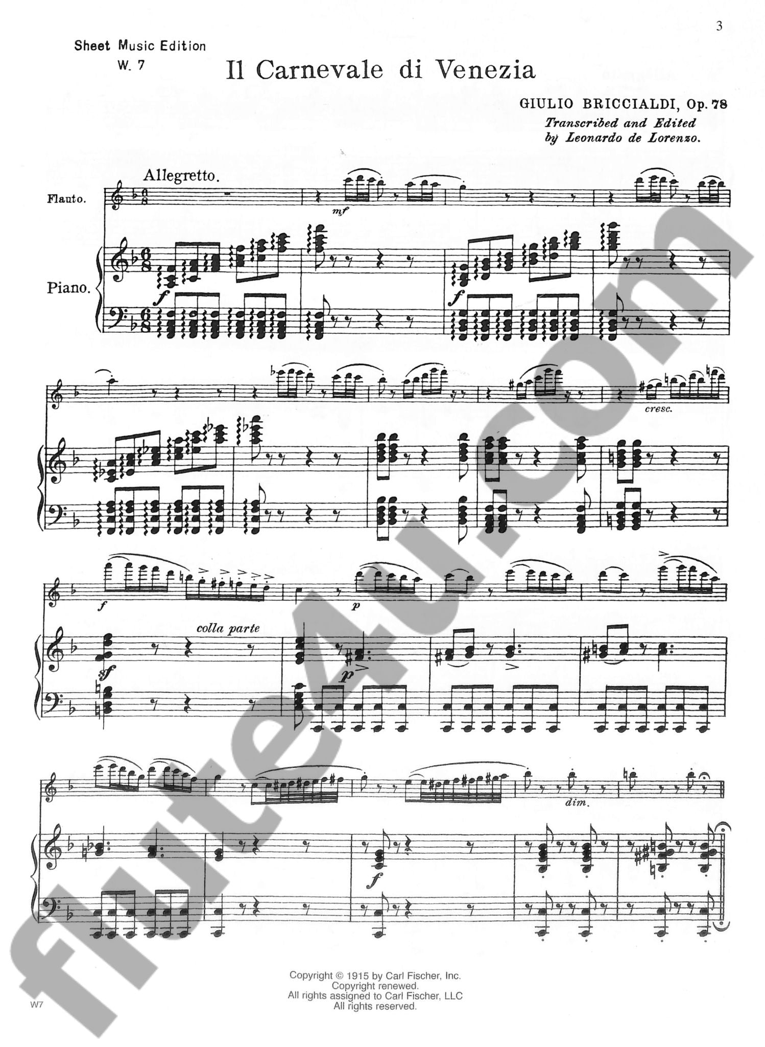 Briccialdi, G :: Il Carnevale di Venezia, op. 78 [The Carnival of Venice, op. 78]