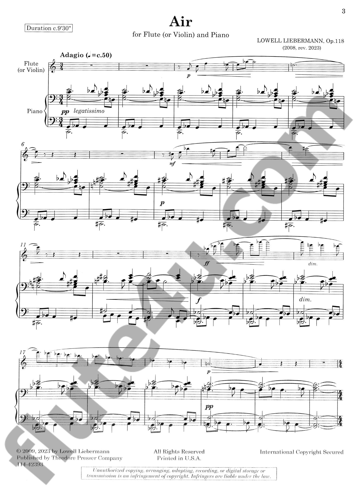 Liebermann, L :: Air, Op. 118