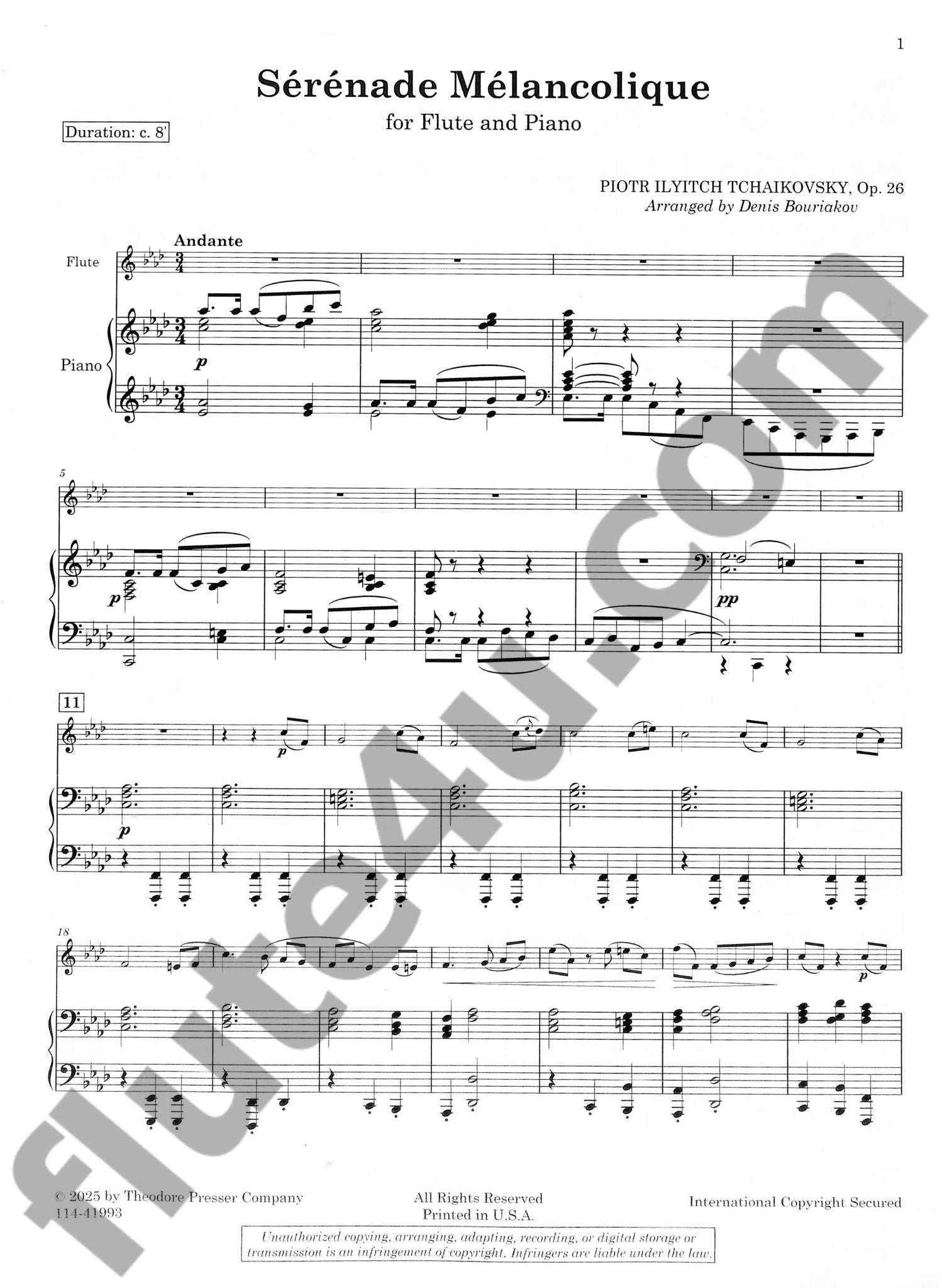 Tchaikovsky, PI :: Serenade Melancolique