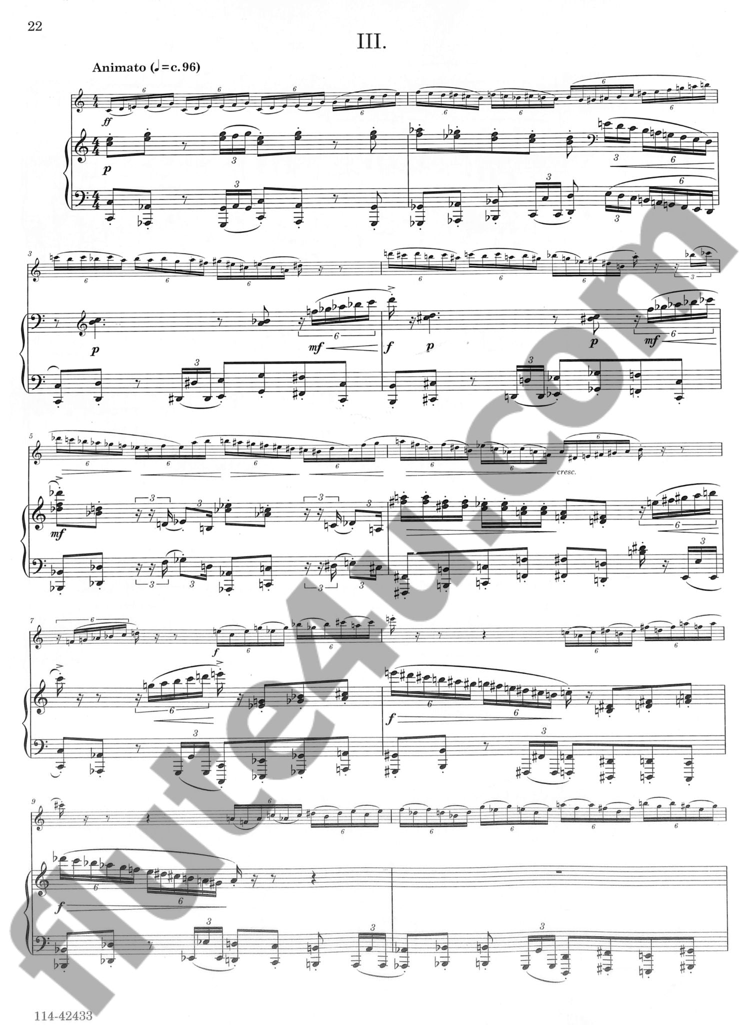 リーバーマン　フルート協奏曲　スコア Liebermann, L :: Concerto No. 2, op. 142
