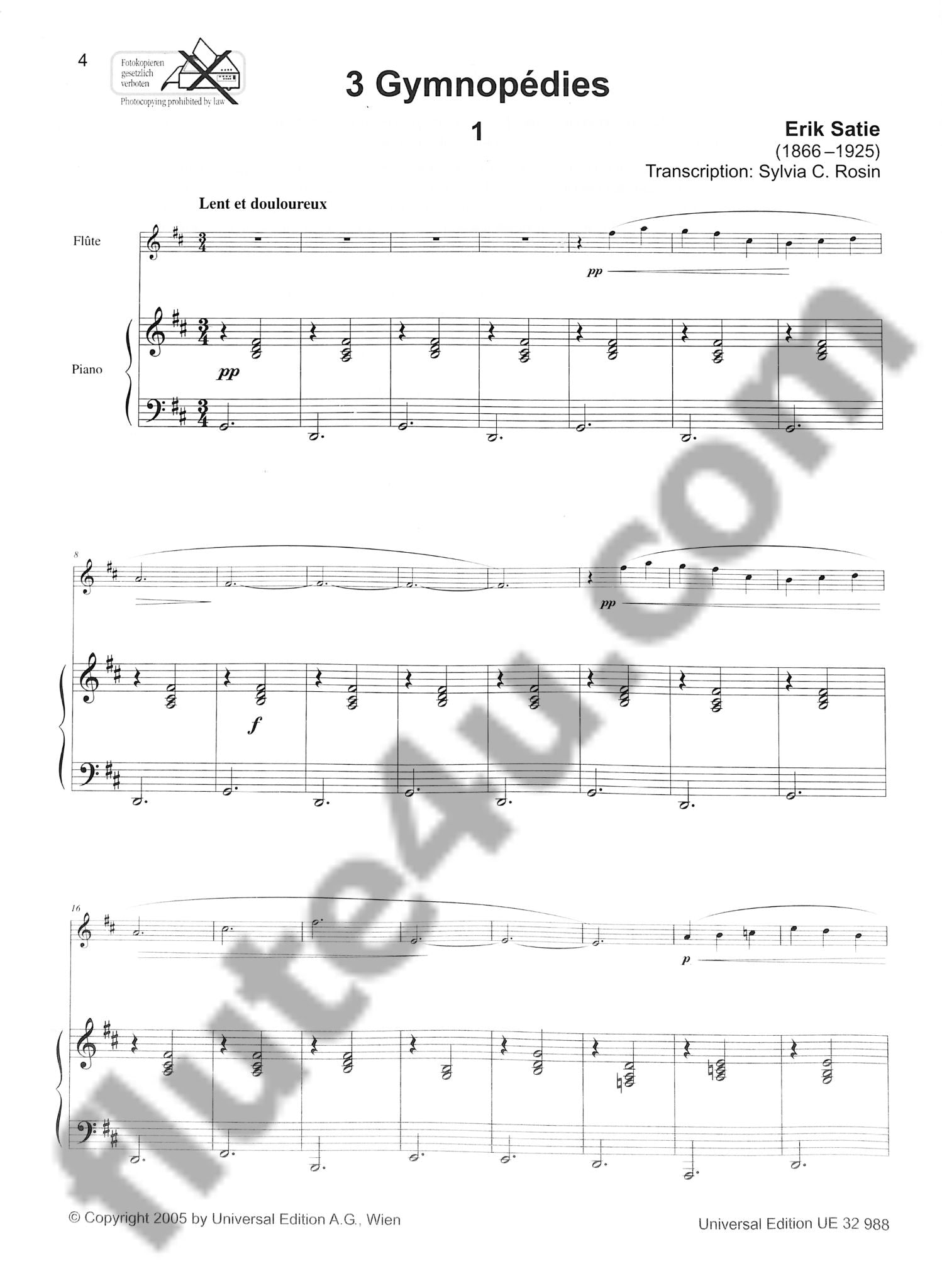 Satie, E :: 3 Gymnopedies