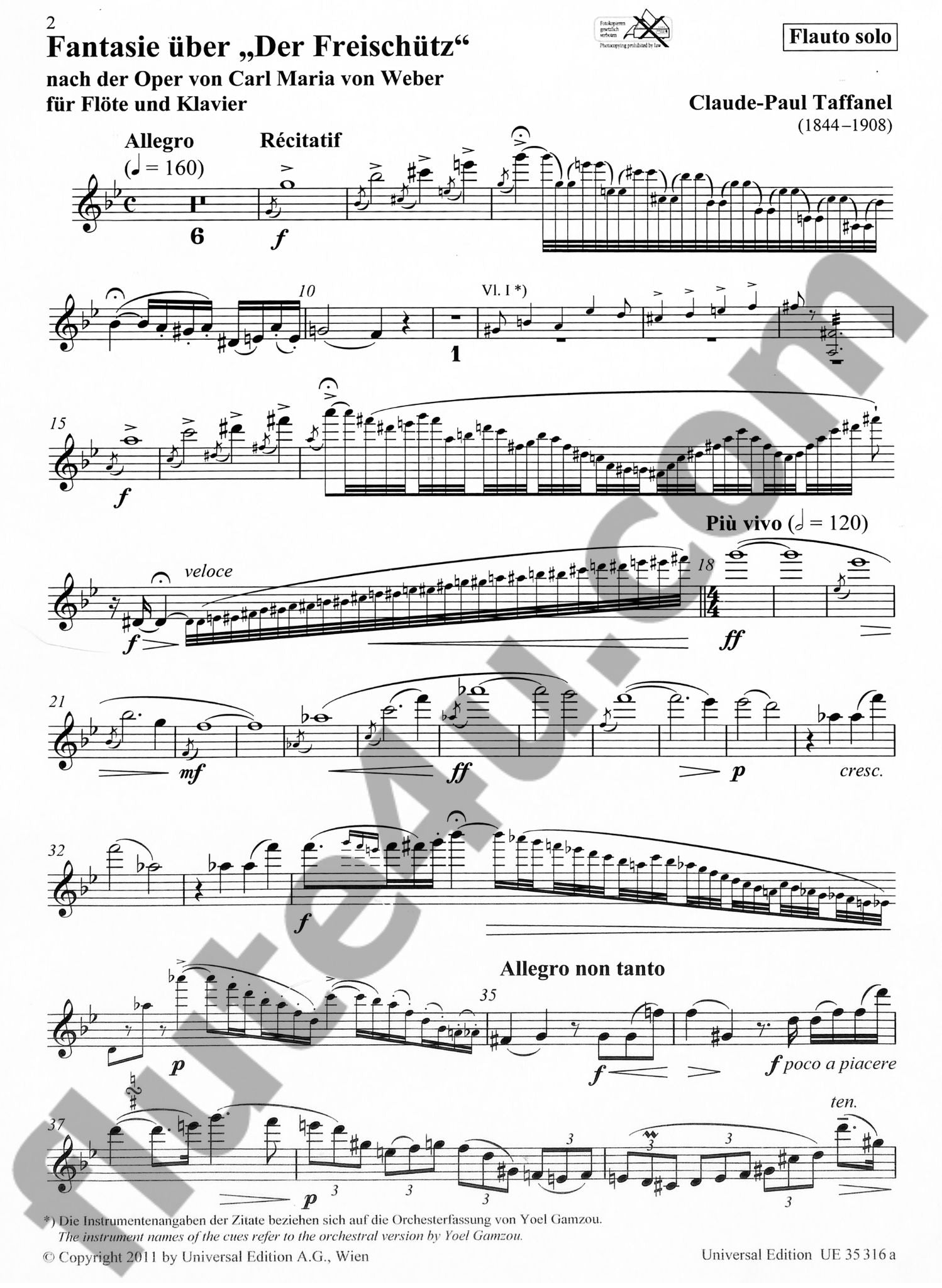 Taffanel, CP :: Fantasie uber 'Der Freischutz' [Fantasy on 'Der Freischutz']