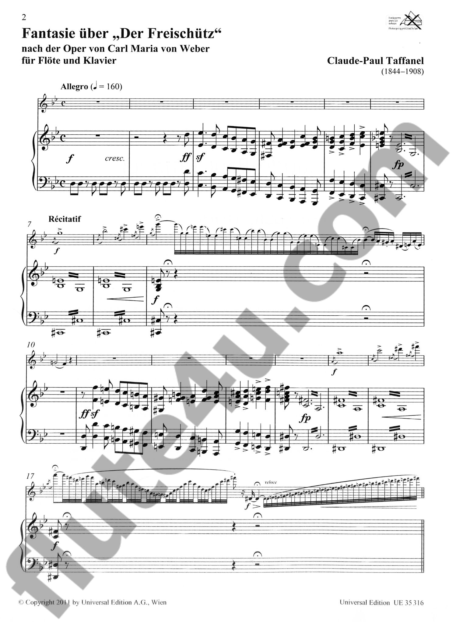 Taffanel, CP :: Fantasie uber 'Der Freischutz' [Fantasy on 'Der Freischutz']