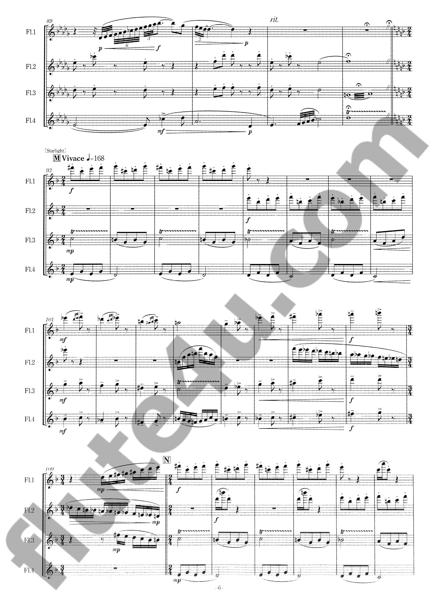 Miura, H :: Lights for Flute Quartet