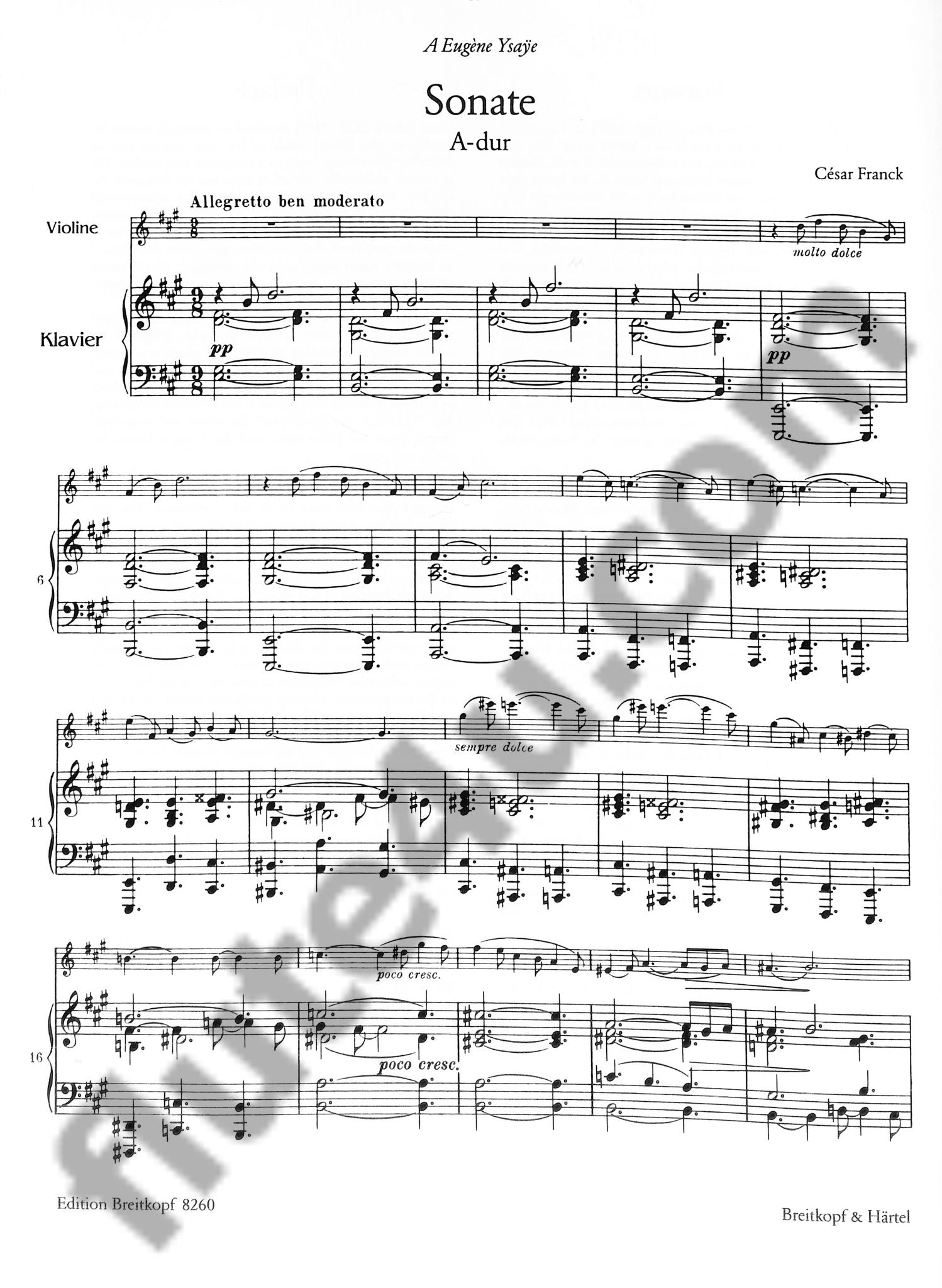 Franck, C :: Sonata A-dur [Sonata in A Major]